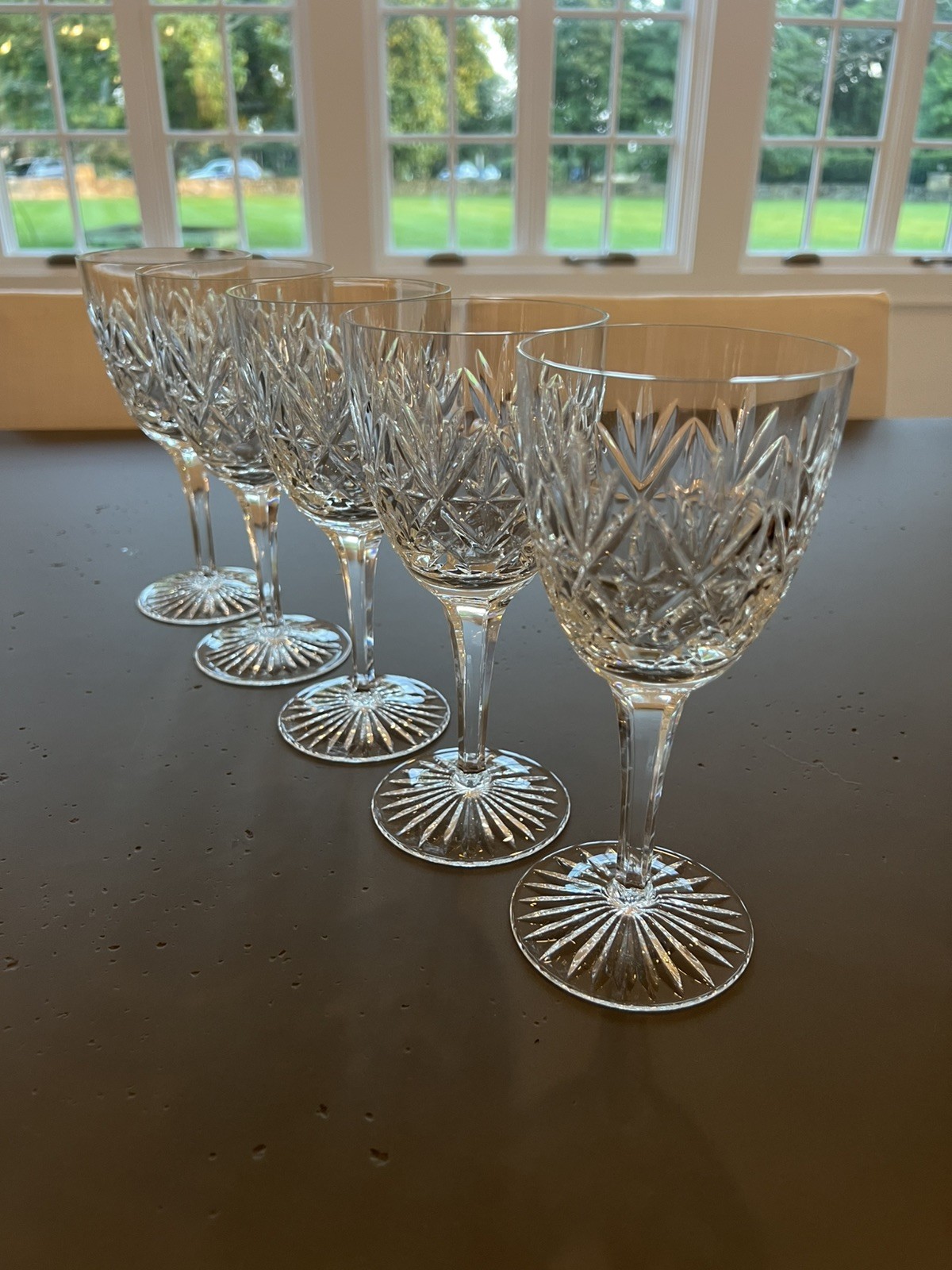 Vintage Kosta Boda Helga Tall Water Goblets Set of 5 Swedish Crystal 7.5”