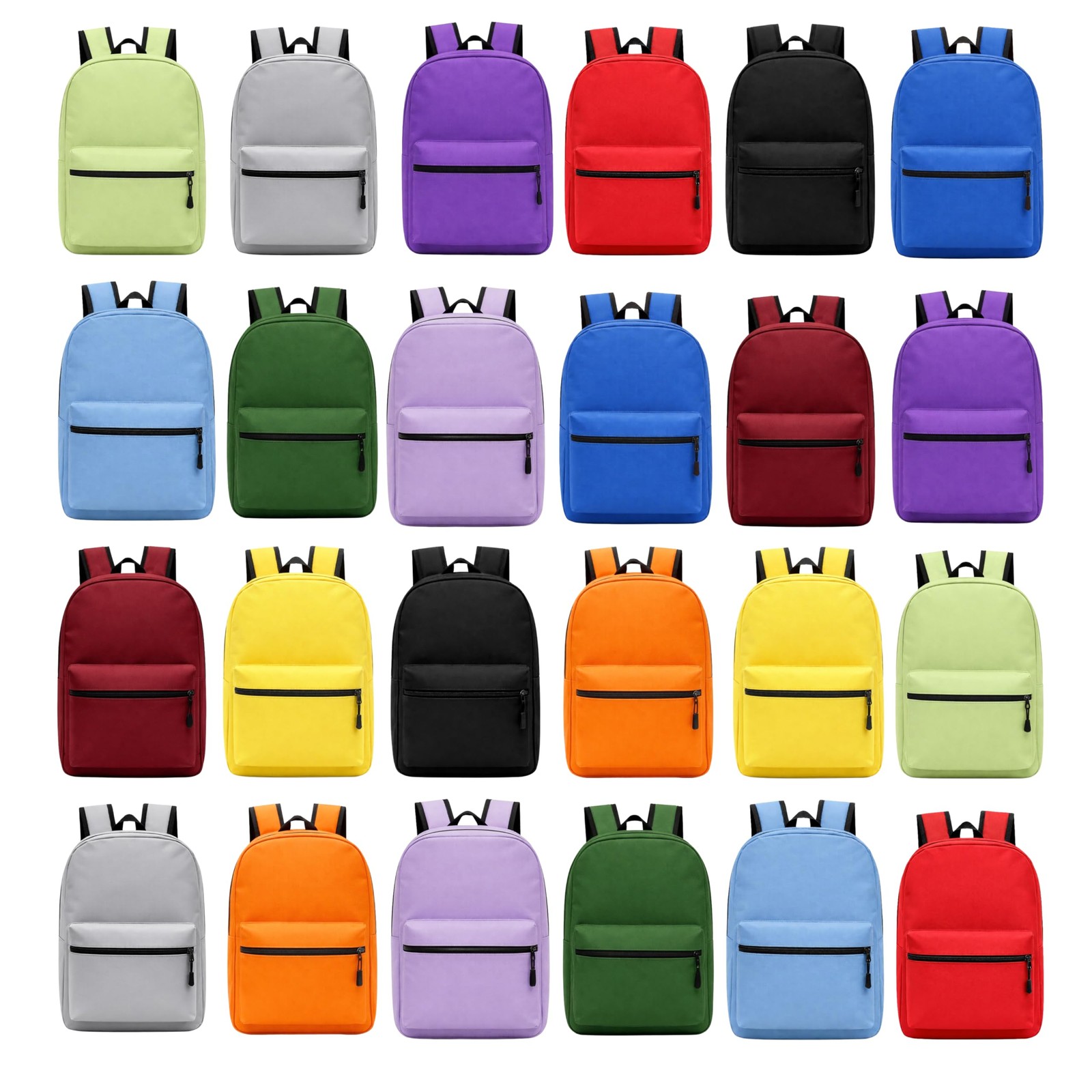 Winterlace 24 Pack Backpack, Bulk 17 inch 12 x 17 x 6 inches, Assorted