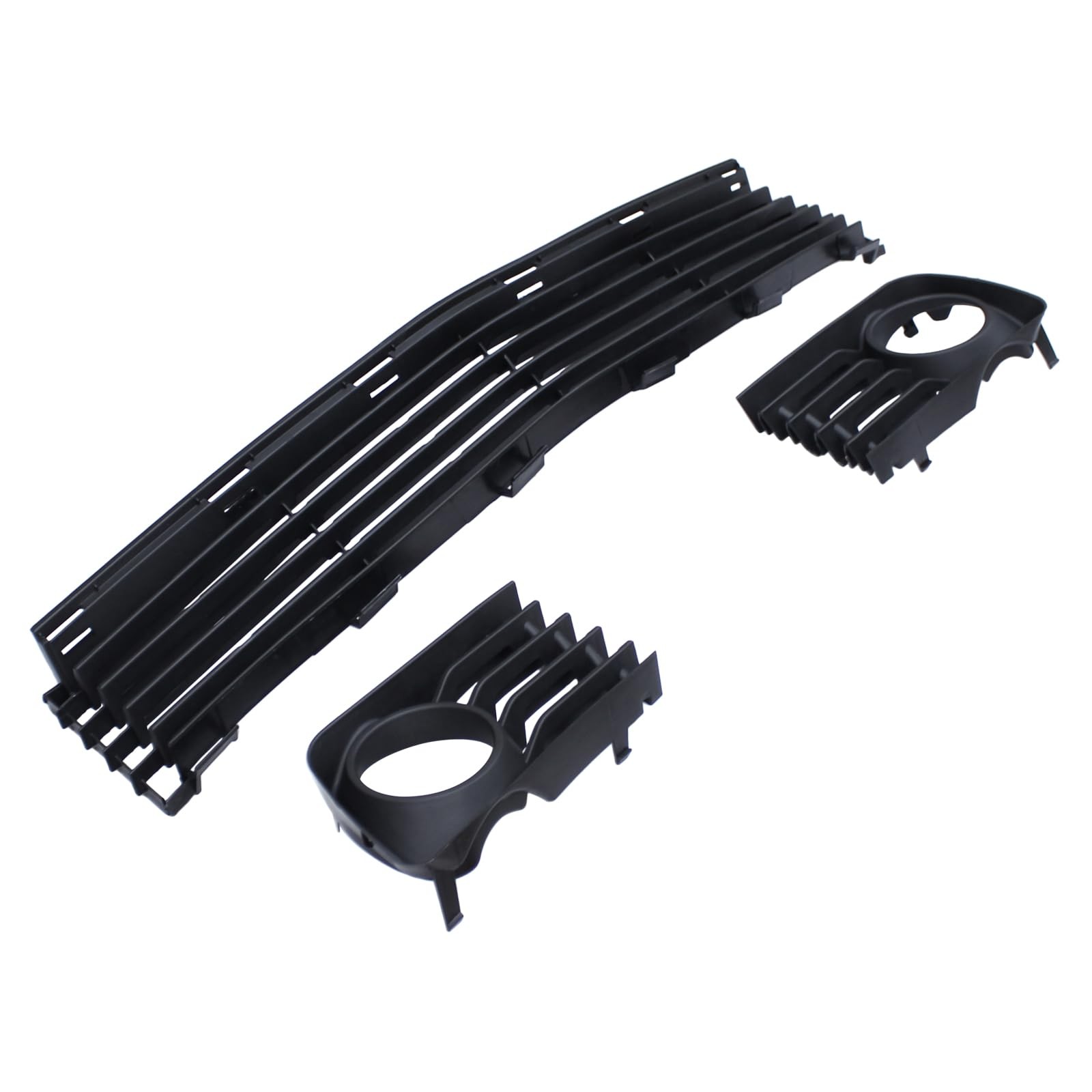 ApplianPar Front Lower Bumper Grille Grill and Left Right Side Fog Black ApplianPar Front Lower Bumper Grille Grill and Left Right Side Fog Black