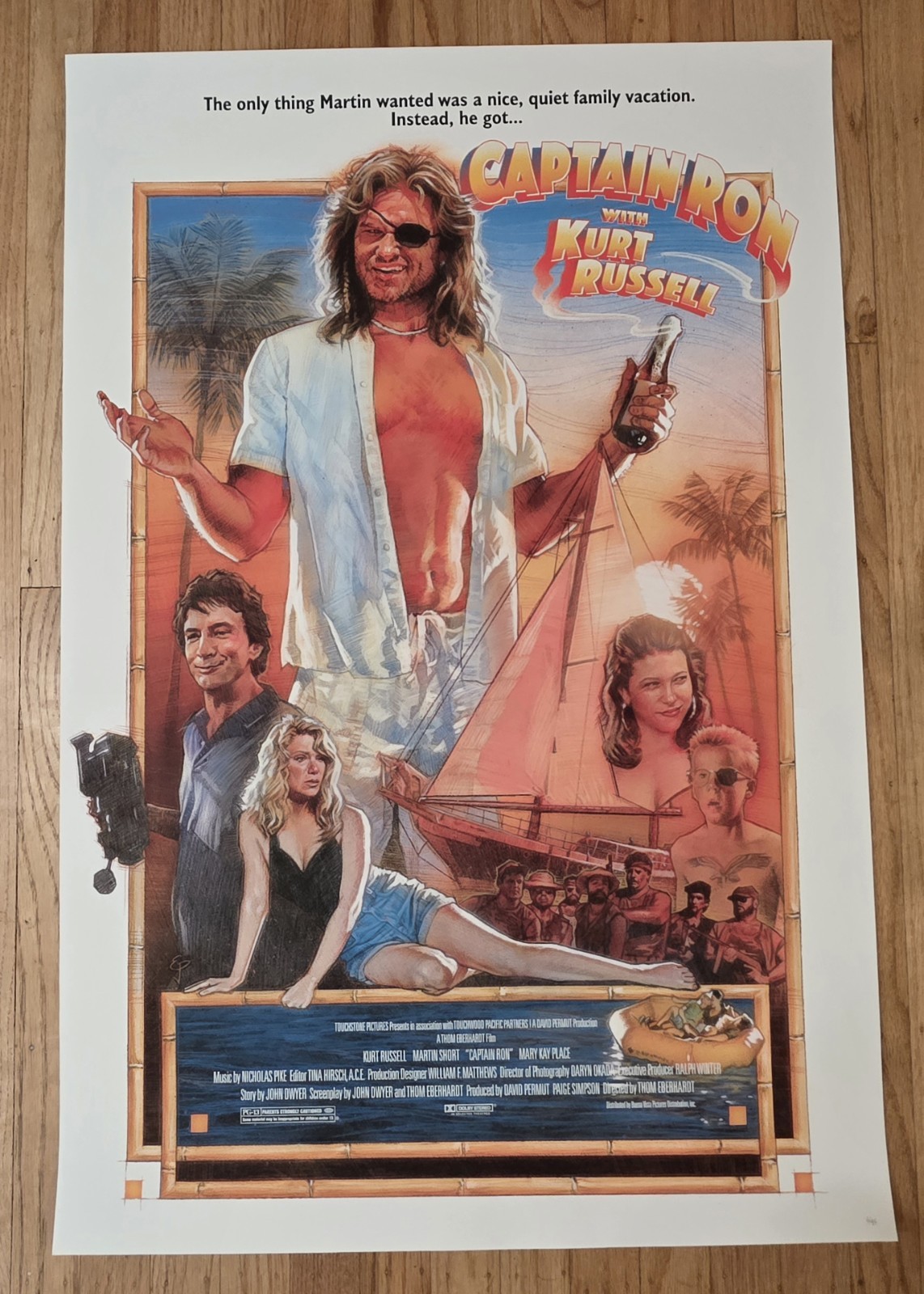 Captain Ron Kurt Russell Screenprint Poster Ethan Pro Drew Struzan Homage 3/45
