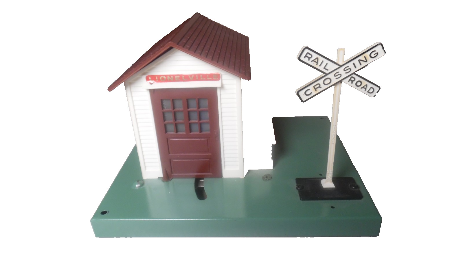Lionel 145 Postwar Operating Gateman Base Re Painted Sold as Shown Lionel 145 Postwar Operating Gateman Base Re Painted Sold as Shown