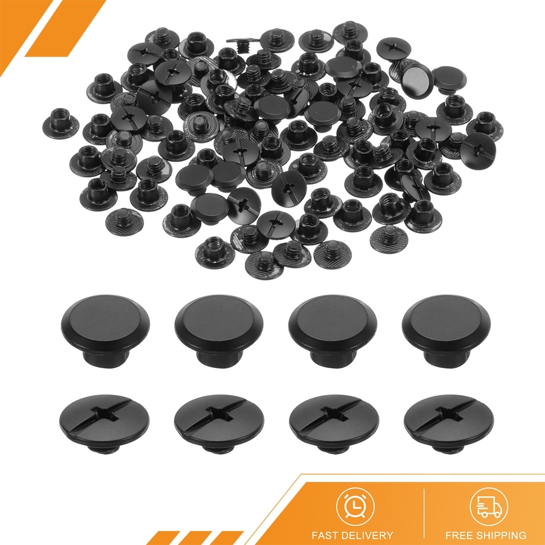 50 Set M5 x 4mm Chicago Screw Metal Stud Screw Rivets for Leather Black 50 Set M5 x 4mm Chicago Screw Metal Stud Screw Rivets for Leather Black