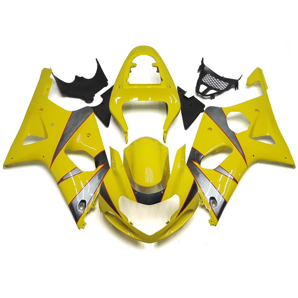 For GSXR1000 2000 2001 2002 Suzuki Fairings Yellow Silver Bodywork Plastic