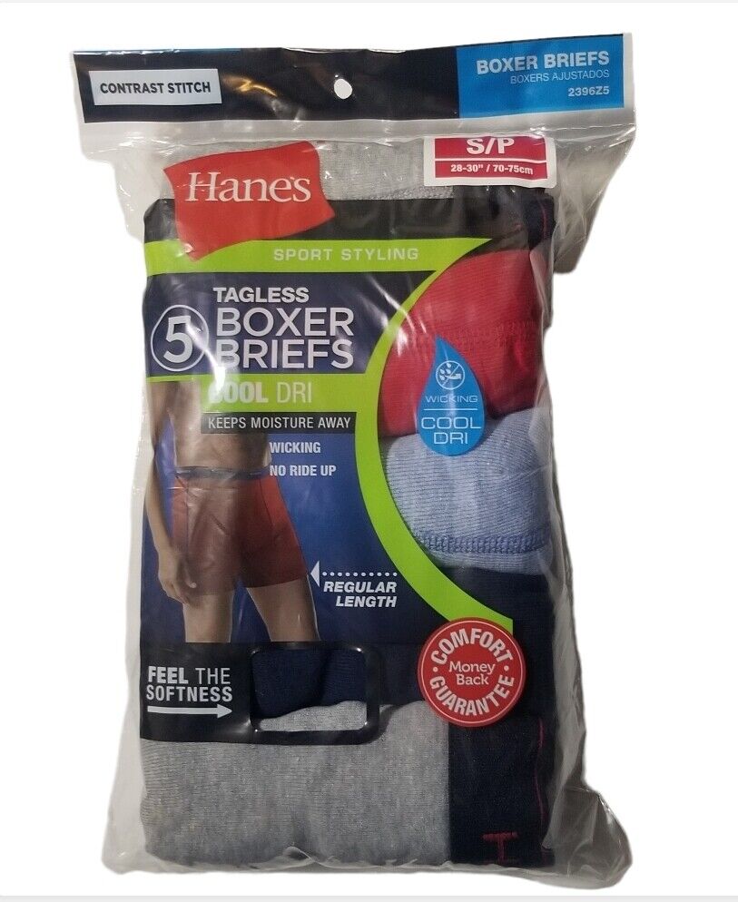 Hanes Men's Boxer Brief Tag Less Comfort Flex Waistband 5Pack
