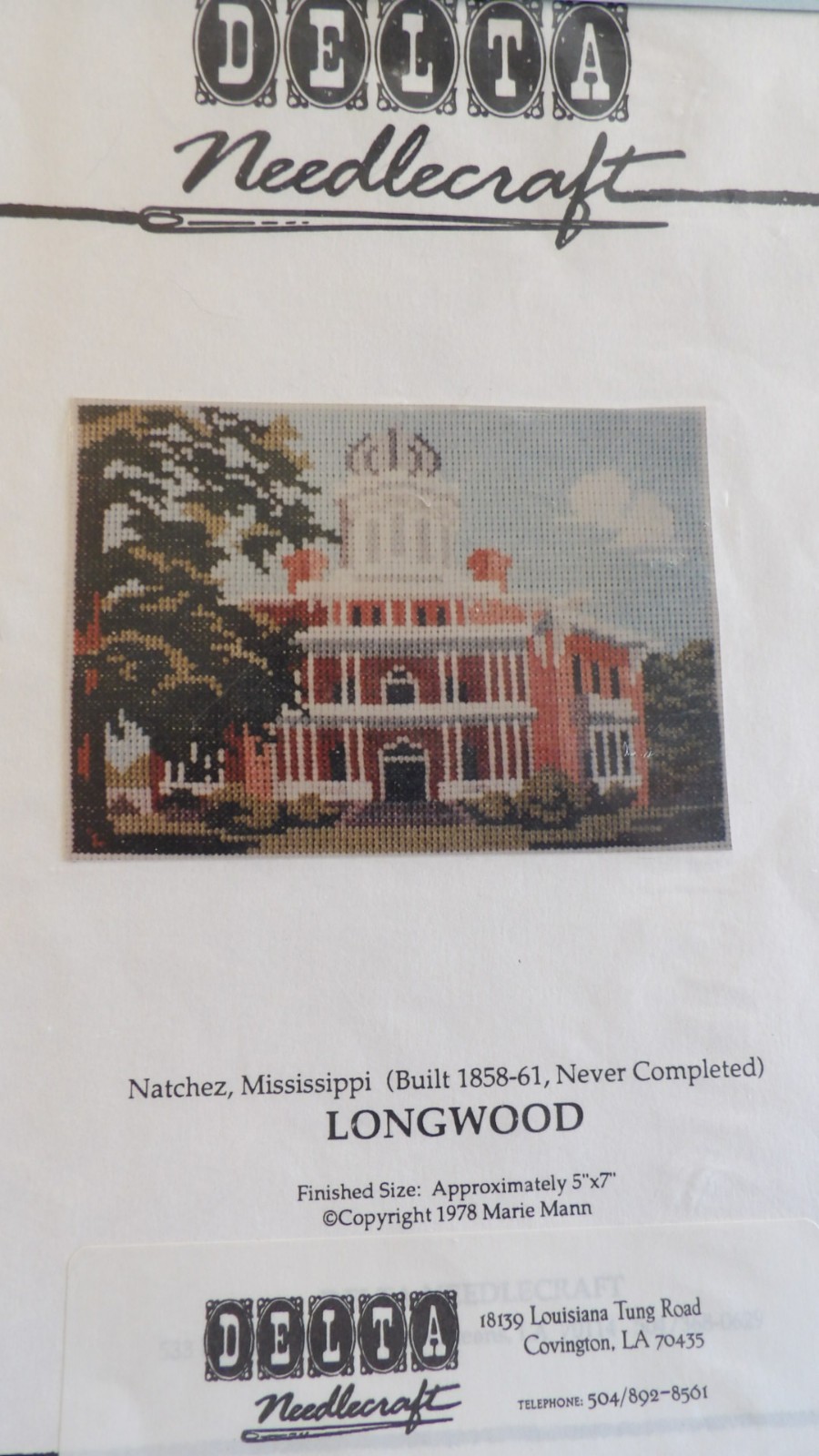 Longwood Cross Stitch Pattern from Delta Needlecraft