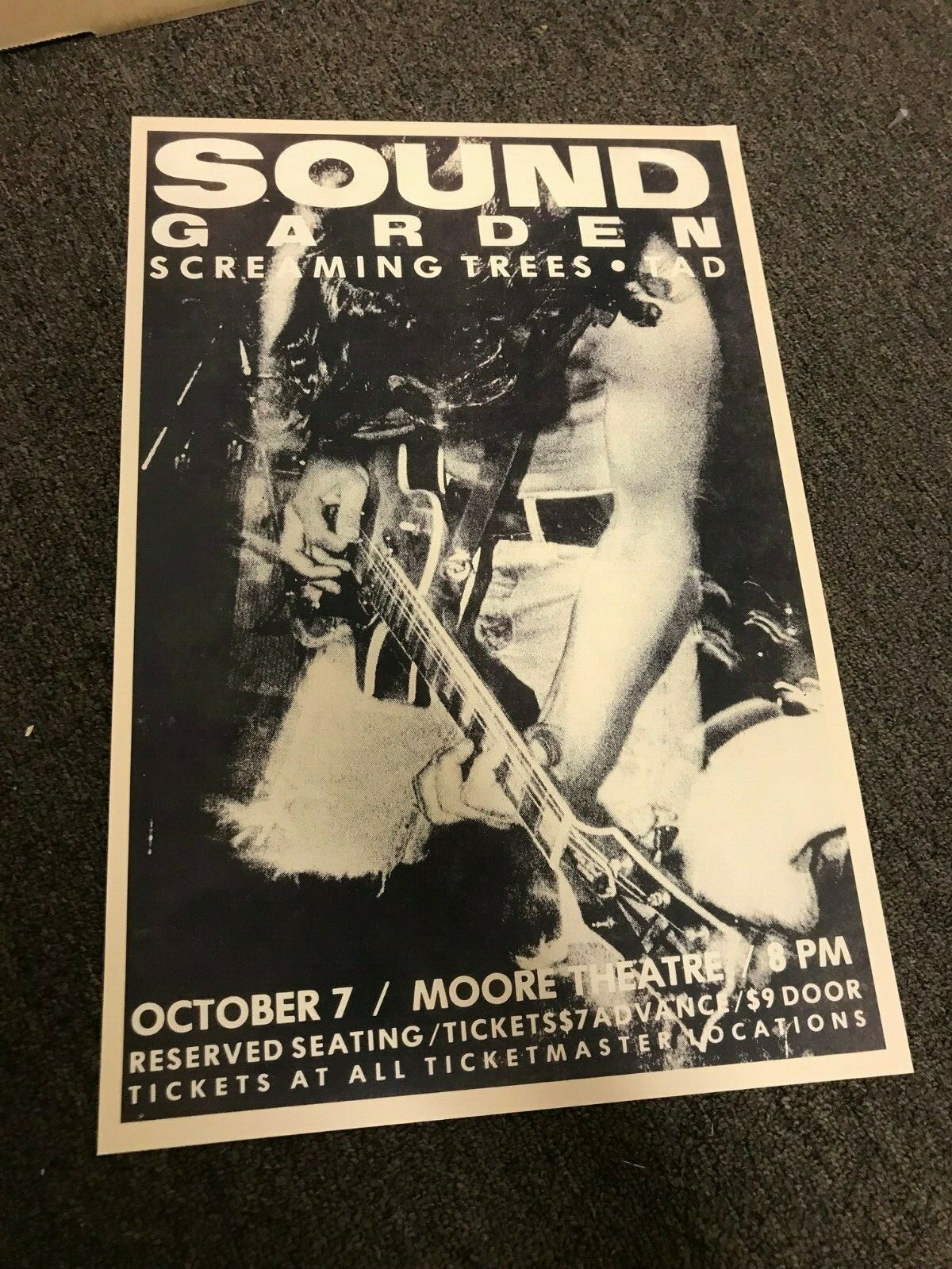 Soundgarden Screaming Trees 1990 Seattle Cardstock Concert Poster - 12\ Soundgarden Screaming Trees 1990 Seattle Cardstock Concert Poster - 12\