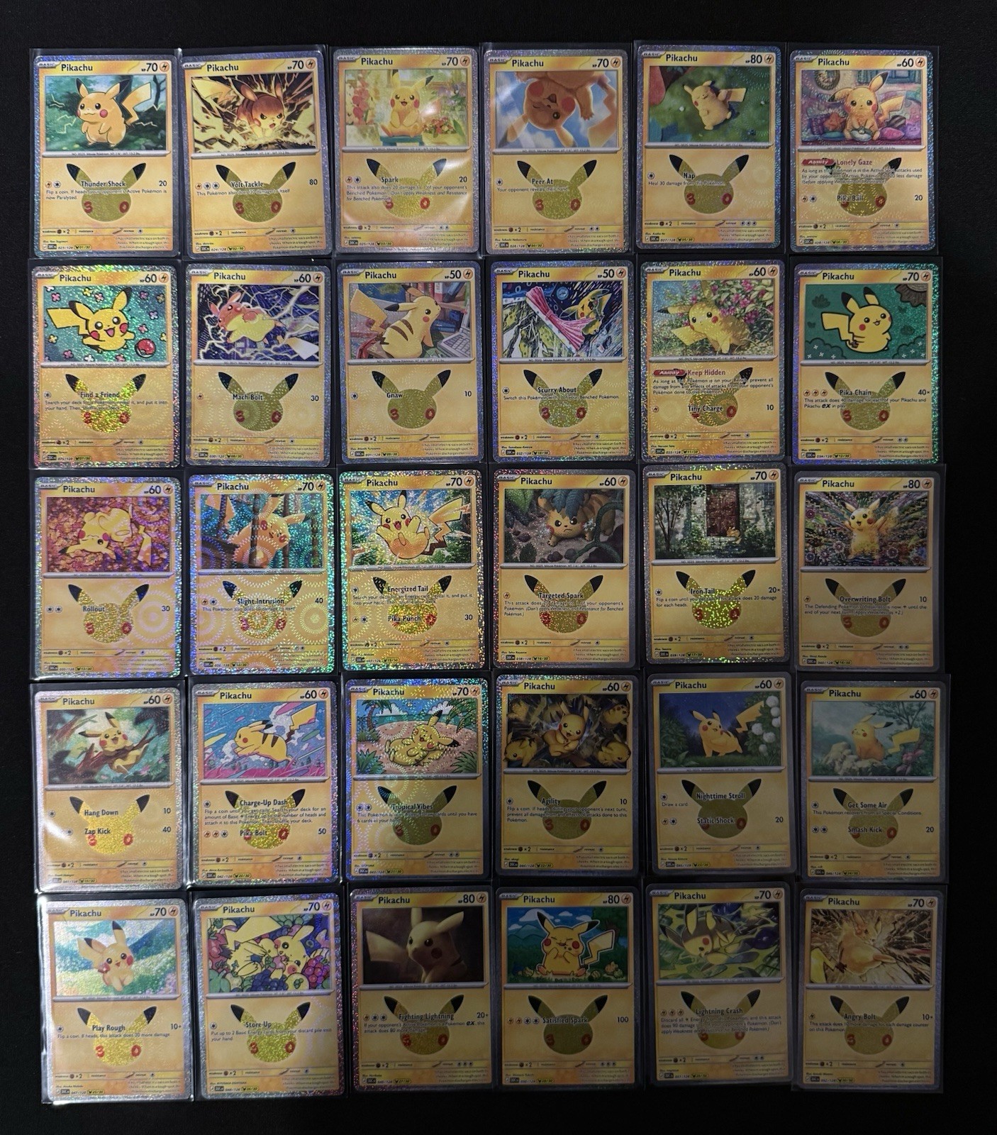 Pokemon 30th Anniversary Celebration Complete Pikachu Set 1-30