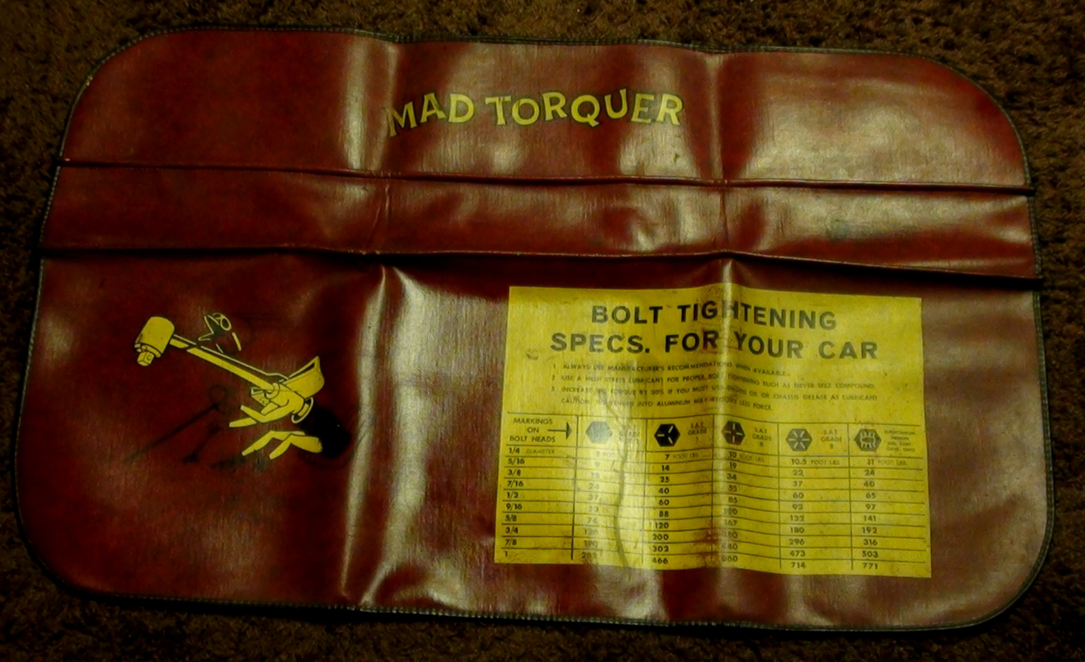 1960s STURTEVANT TOOLS \'MAD TORQUER\' Fender Cover Rare SNAP ON TOOLS HISTORY 1960s STURTEVANT TOOLS \'MAD TORQUER\' Fender Cover Rare SNAP ON TOOLS HISTORY