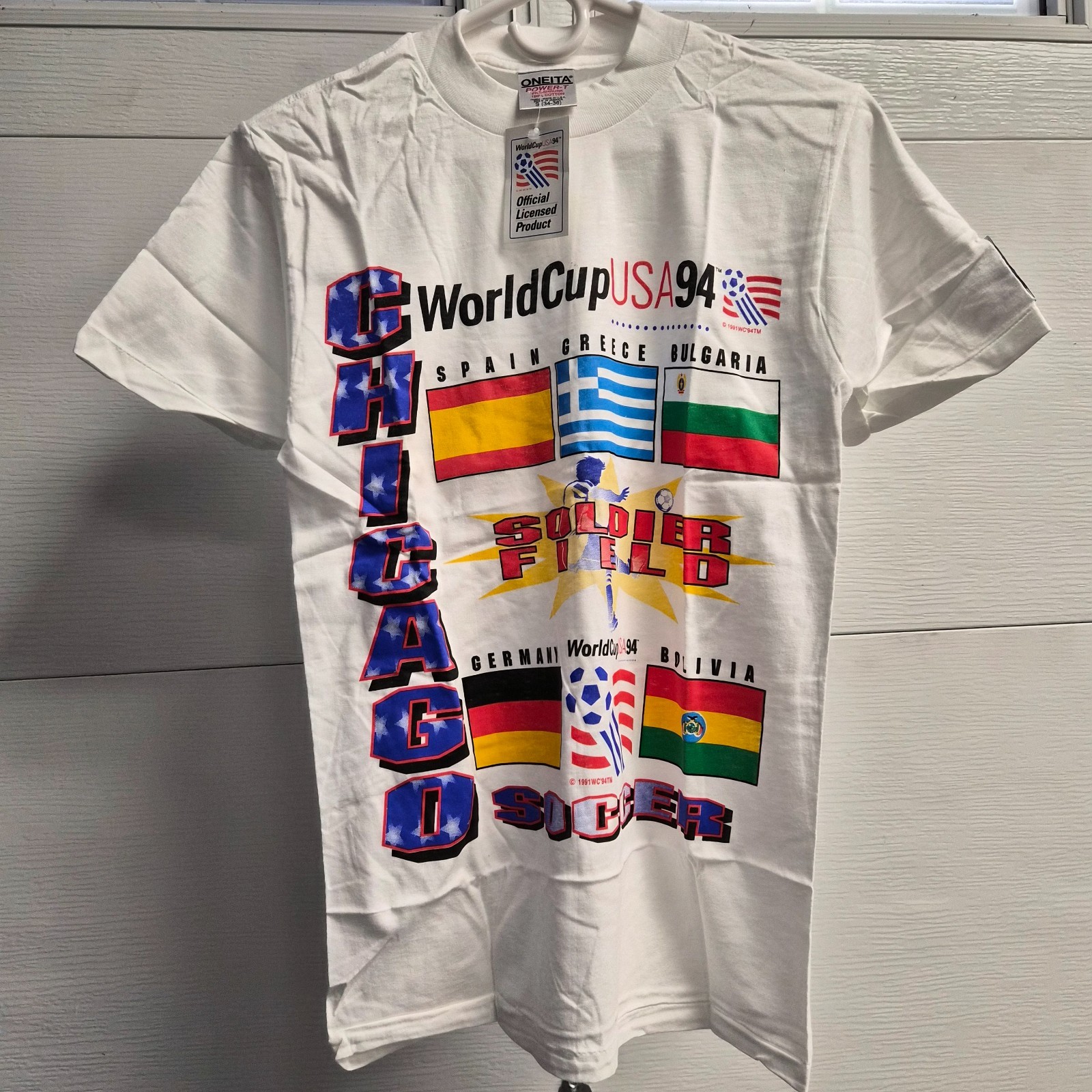 World Cup USA 94 Chicago Soccer  T-Shirt S NWT Official Licensed High 5 Fifa New