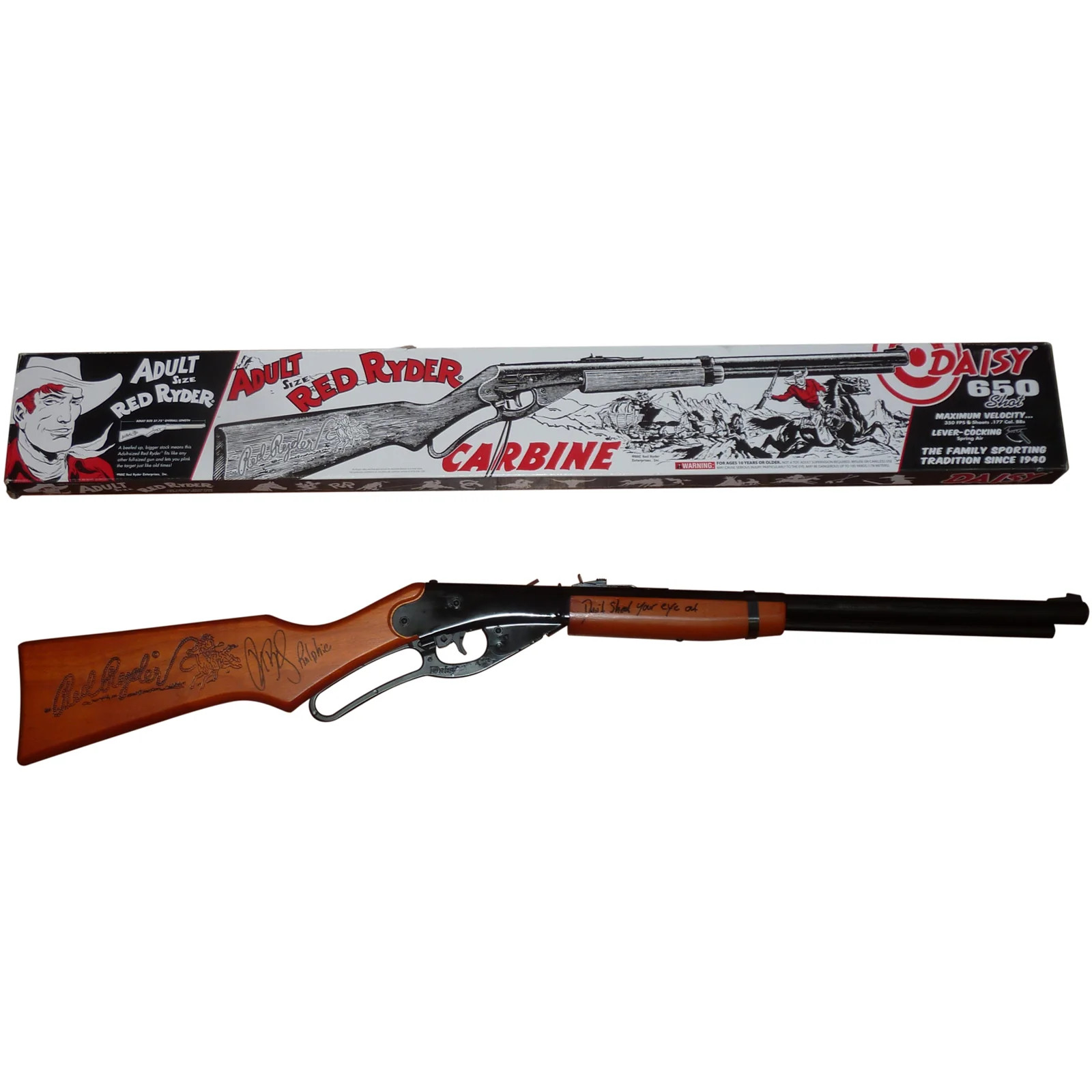 Peter Billingsley Ralphie Autographed Daisy Red Ryder BB Gun w/ Peter Billingsley Ralphie Autographed Daisy Red Ryder BB Gun w/