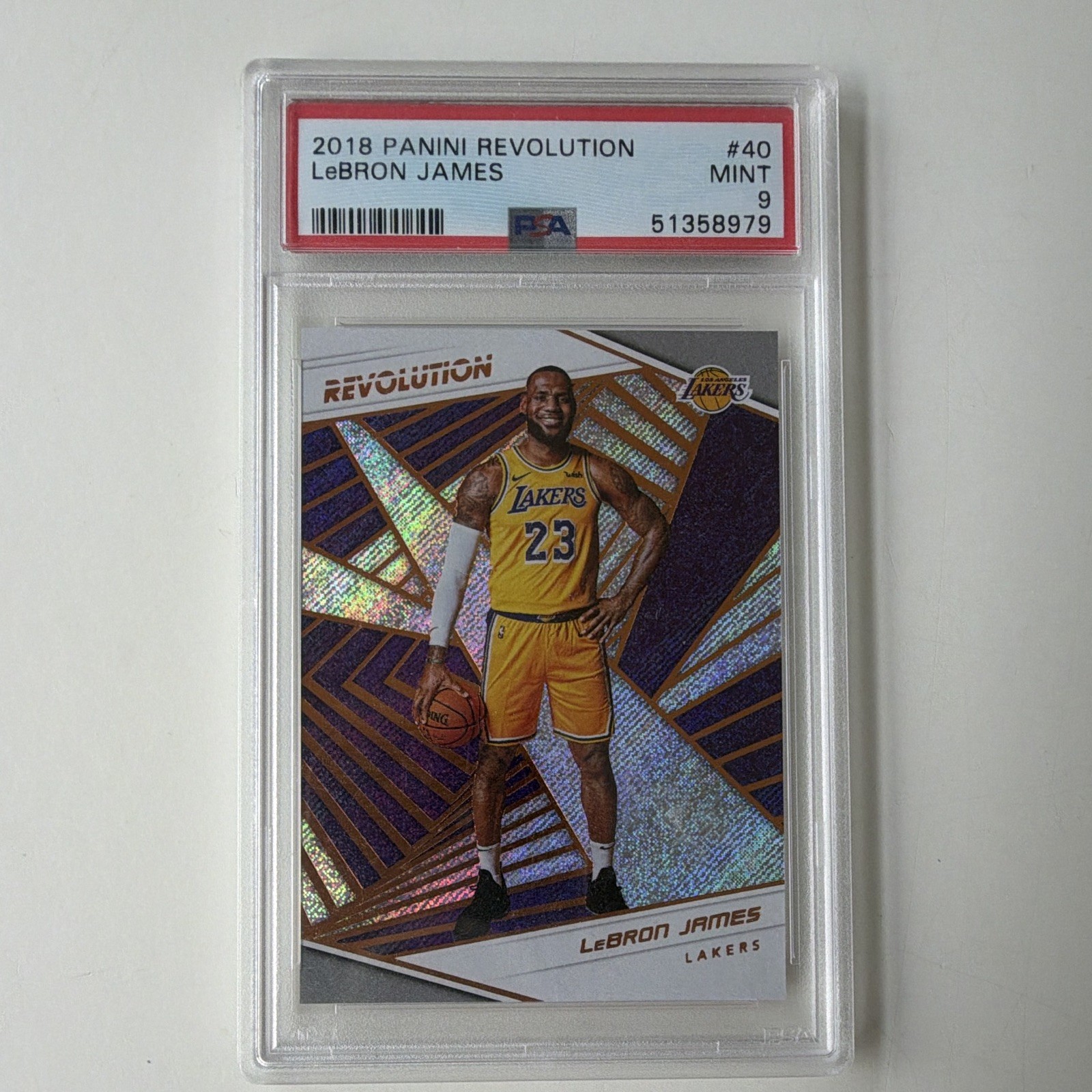 Panini 2018-19 Revolution LeBron James #40 Los Angeles Lakers Base Set Graded Panini 2018-19 Revolution LeBron James #40 Los Angeles Lakers Base Set Graded