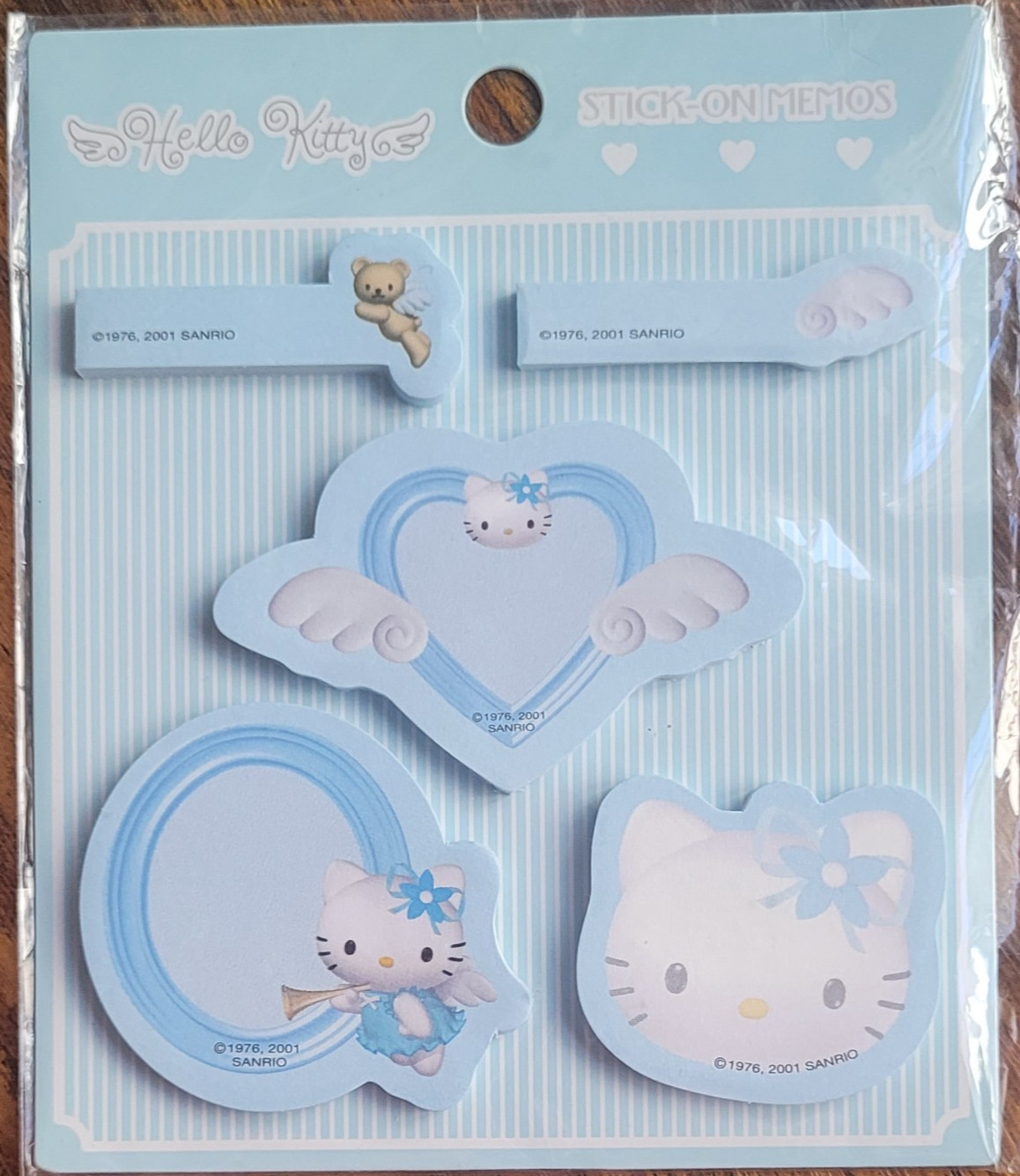 Vintage 2001 Hello Kitty Blue Angel Stick-On Memos 140 Sheets NEW Rare Sanrio