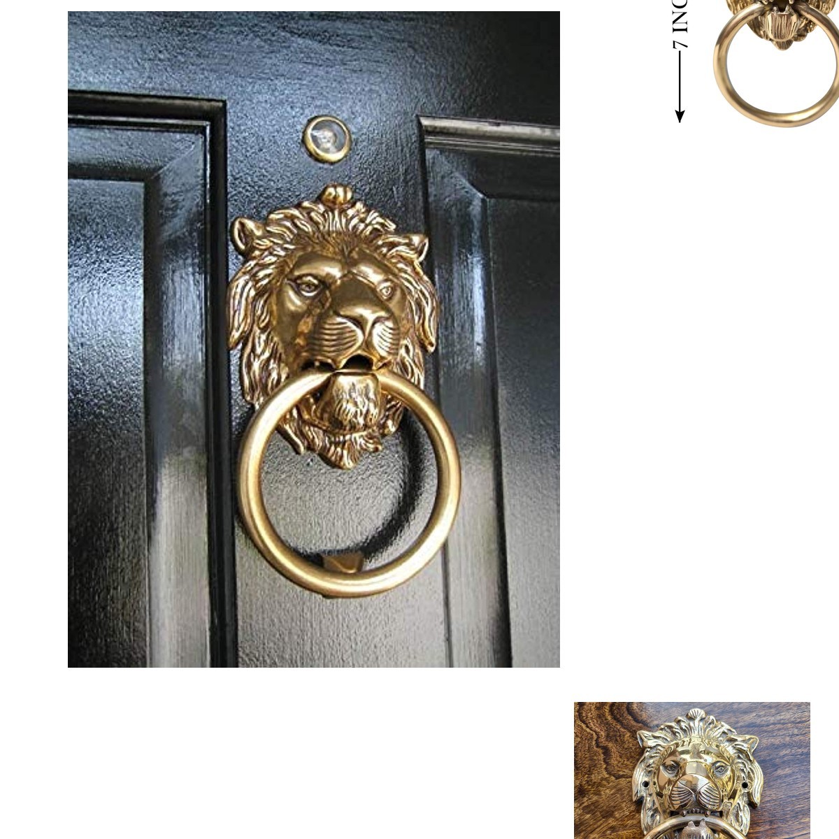 Vintage Brass Lion Door & Gate Knocker Handle Pull