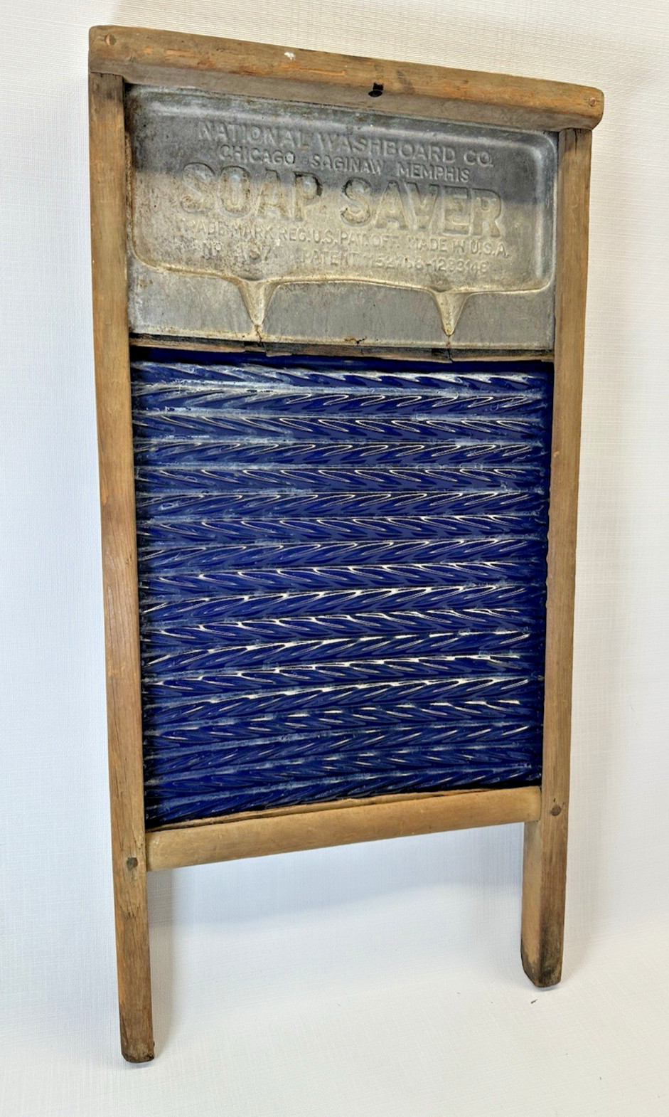Rare Antique National Washboard Co Navy Blue Enamel Soap Saver No. 197 Americana