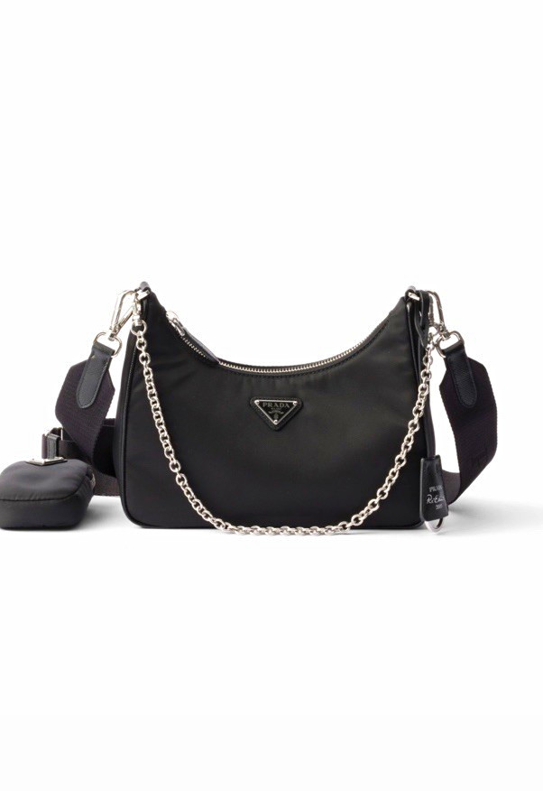 PRADA Re-Edition 2005 Black Re-nylon Bag 1BH204_R064_F0002_V_V9L