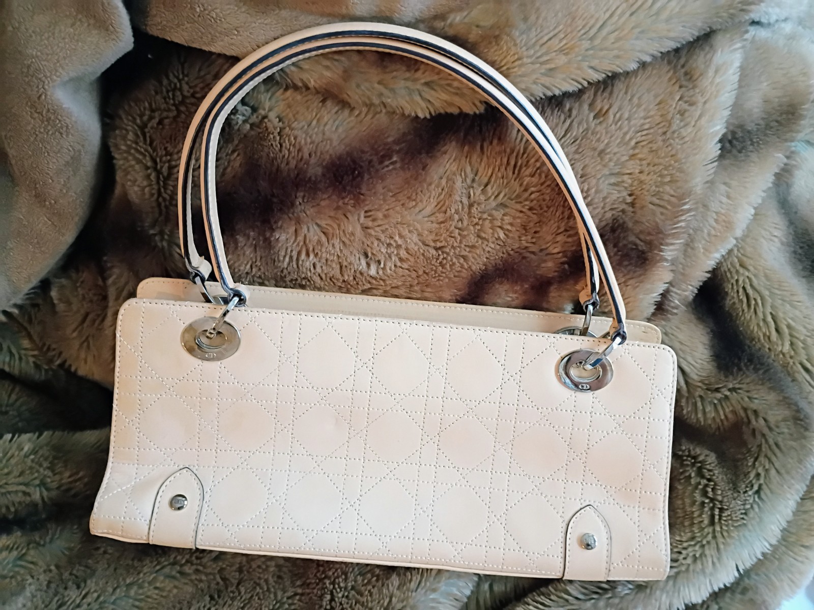 Dior Vintage Cannage Soft East West Lady Dior in Beige Dior Vintage Cannage Soft East West Lady Dior in Beige
