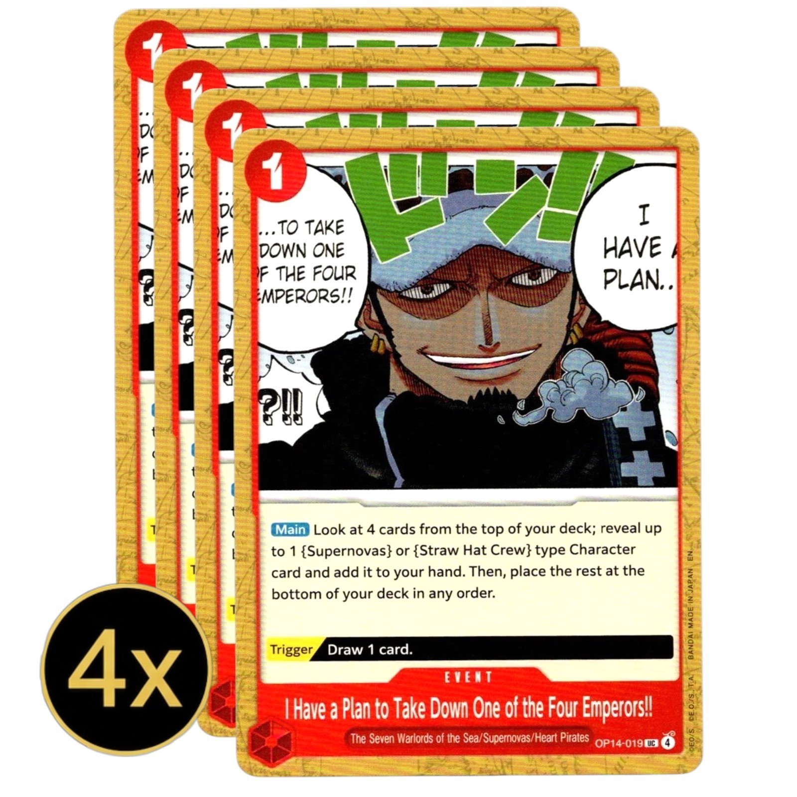 4x I Have a Plan to Take Down One of the Four Emperors - OP14 Playset #OP14-019