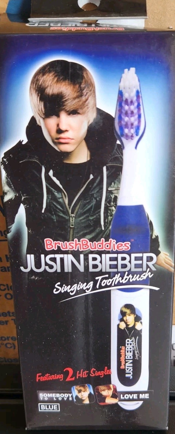 Justin Bieber Brush Buddies Singing Toothbrush BLUE Somebody To Love/Love Me