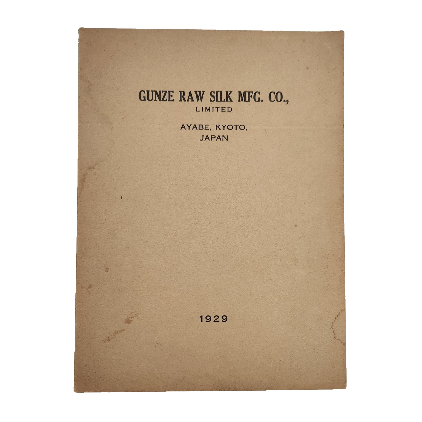 Vtg Gunze Raw Silk Manufacturing Company 1929 Ayabe Kyoto Japan Booklet Labels Vtg Gunze Raw Silk Manufacturing Company 1929 Ayabe Kyoto Japan Booklet Labels