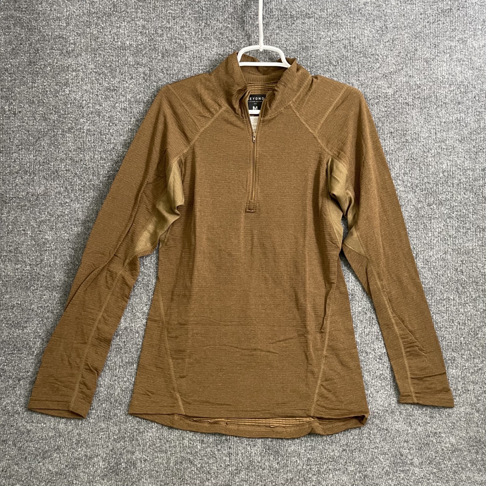 Beyond Clothing Systems L1 Aether Pullover Mens Sz M Coyote Brown USA Made Beyond Clothing Systems L1 Aether Pullover Mens Sz M Coyote Brown USA Made
