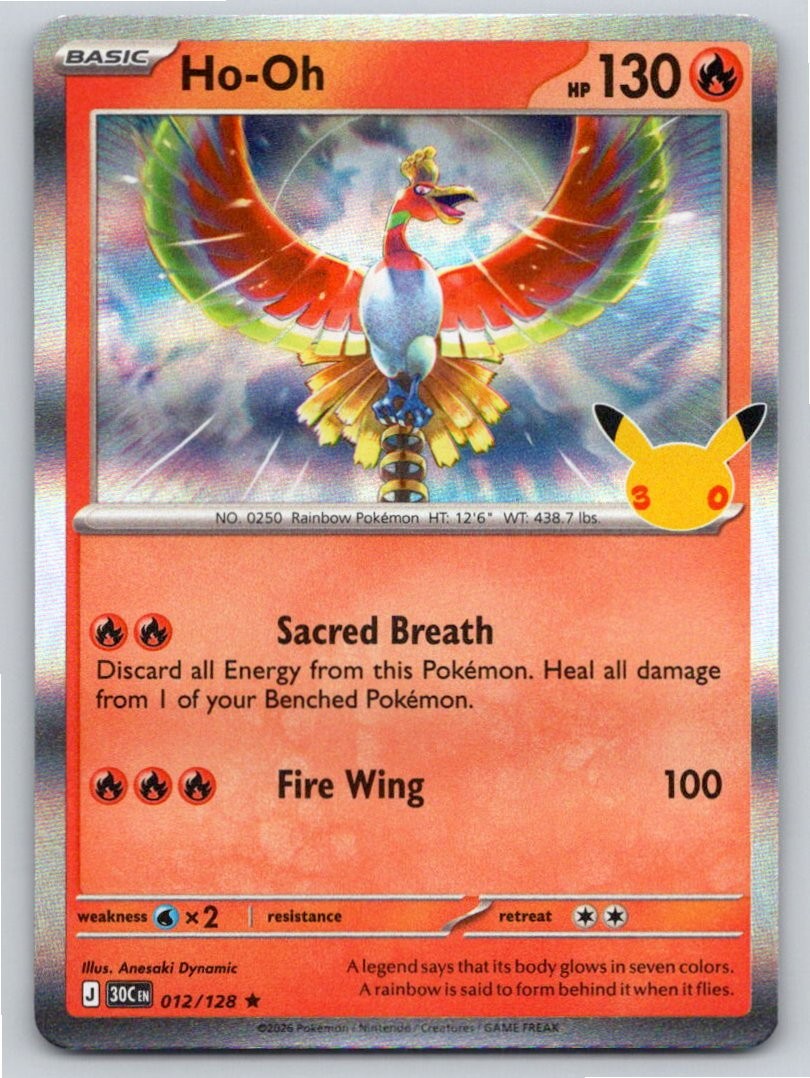 2026 POKEMON ME: 30TH CELEBRATION HO-OH 012/128 HOLO R NM A97405 FREE S&H 2026 POKEMON ME: 30TH CELEBRATION HO-OH 012/128 HOLO R NM A97405 FREE S&H