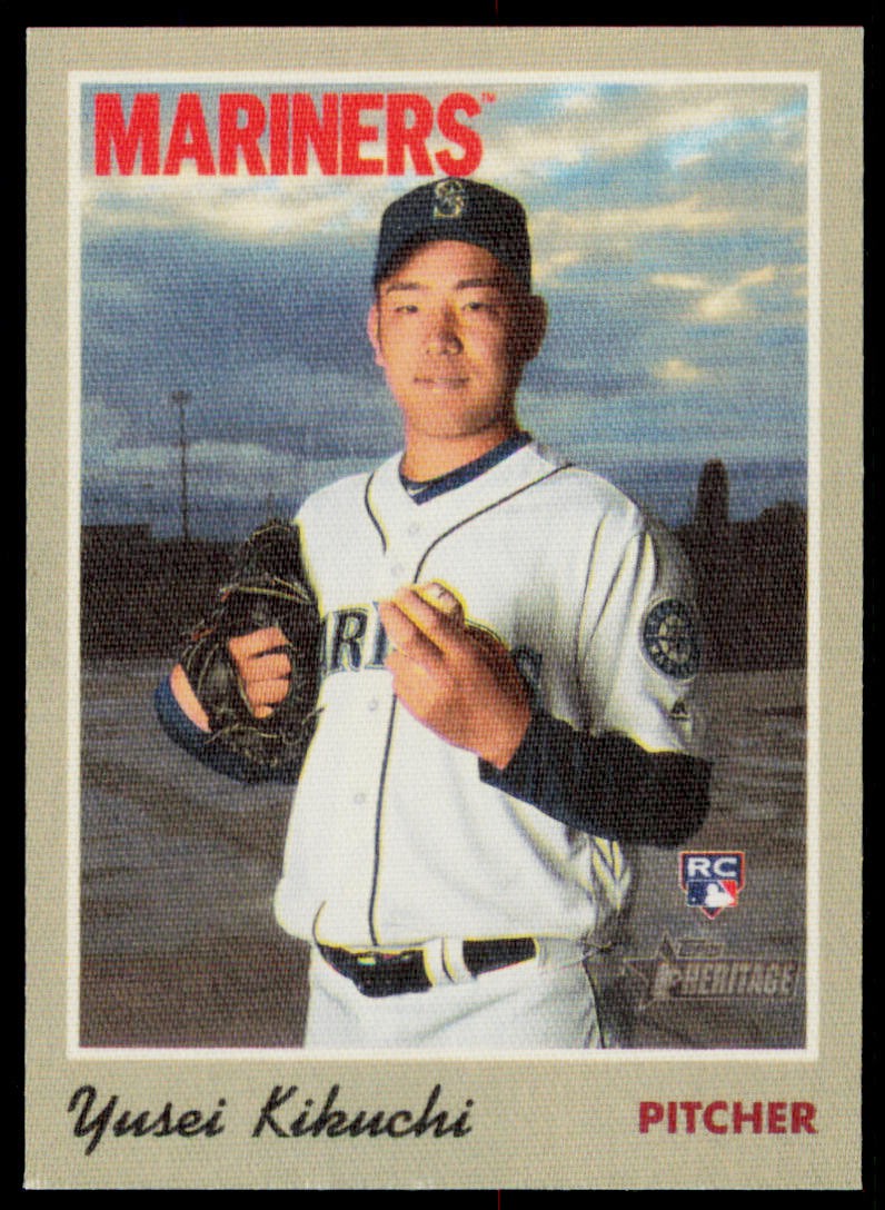 2019 Topps Heritage Yusei Kikuchi 21 1970 Cloth Stickers Seattle Mariners