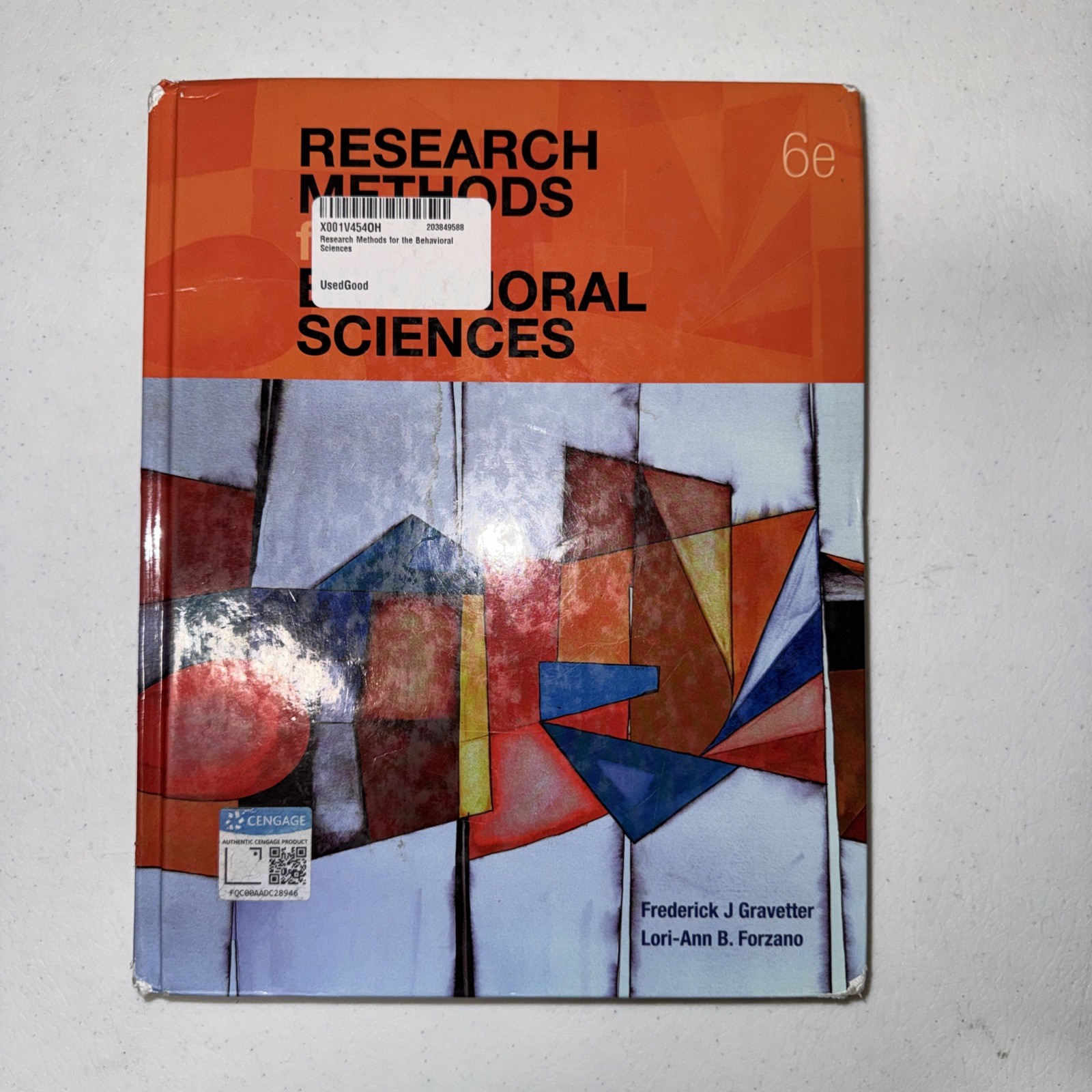 Research Methods for - Hardcover, by Gravetter; Forzano-Acceptable 9781337613316