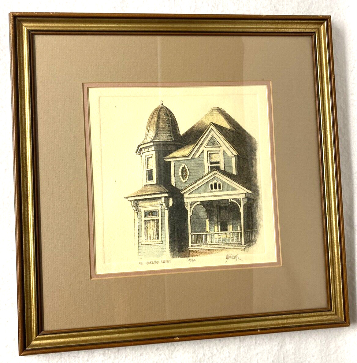 SIGNED NUMBERED JIM YARBROUGH PRINT,431 OAKLAND AVENUE,VICTORIAN HOUSE,GIFT,ART