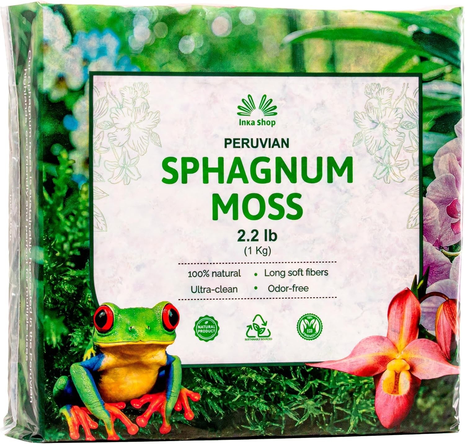 Peruvian Sphagnum Moss, 1 kg/2.2 lb, 3A premium long fiber, ***JUST ARRIVED***