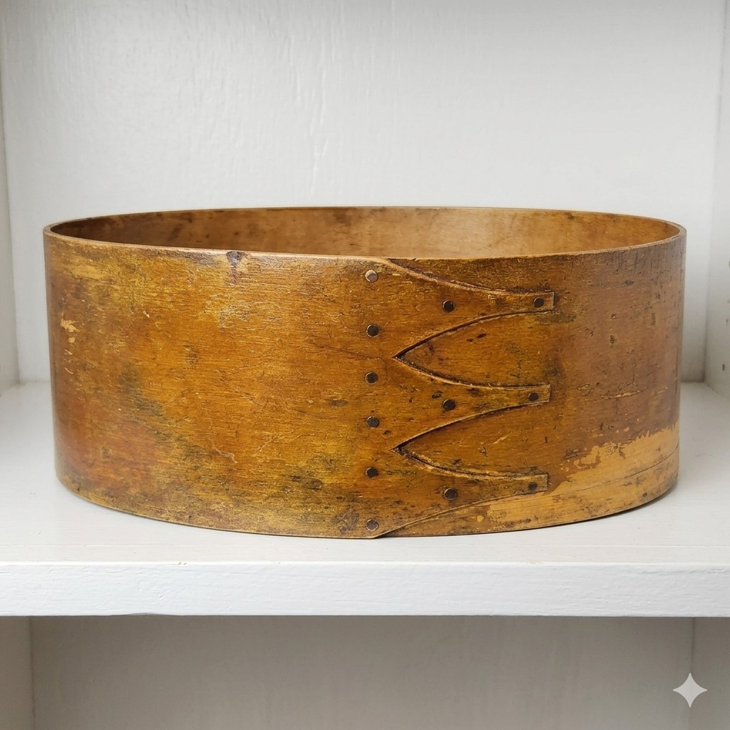 Antique Shaker Bentwood Pantry Box 3 Finger Folk Art Large Oval Vtg Spit Read Antique Shaker Bentwood Pantry Box 3 Finger Folk Art Large Oval Vtg Spit Read