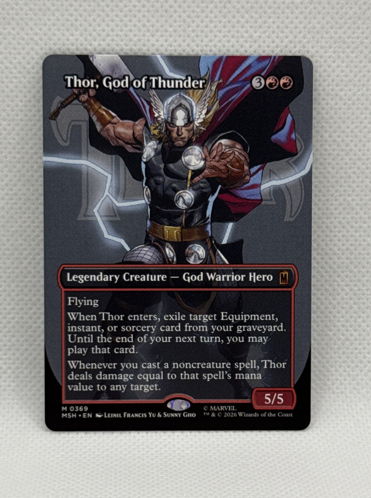Thor, God of Thunder (Borderless) (0369) Marvel Super Heroes Foil Thor, God of Thunder (Borderless) (0369) Marvel Super Heroes Foil