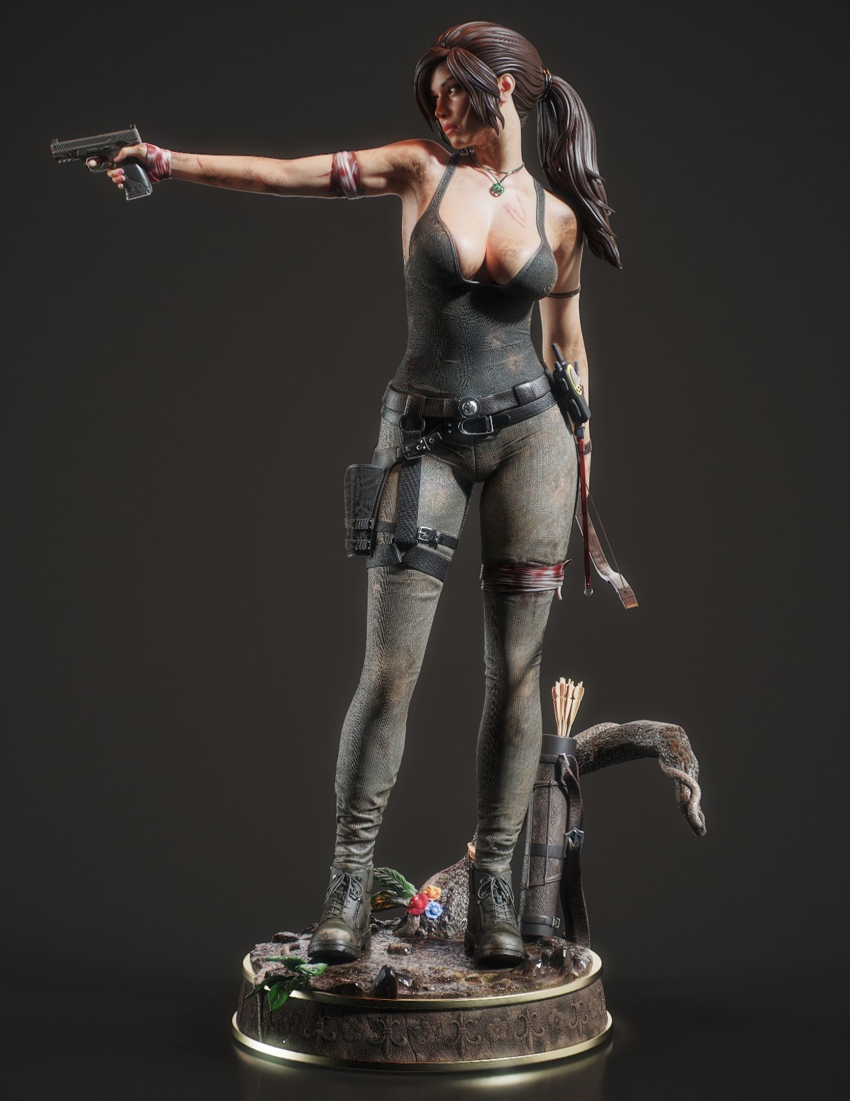 Lara Croft Tomb Raider 1/6 Scale Hand Painted Handmade Collectible Figure Statue