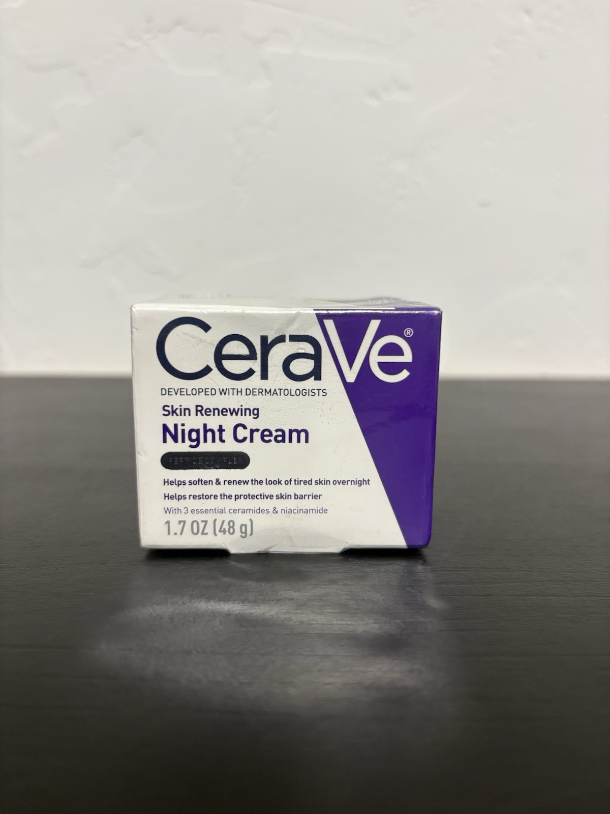 CeraVe Skin Renewing Night Cream Fragrance-Free HA+Niacinamide 1.7 oz