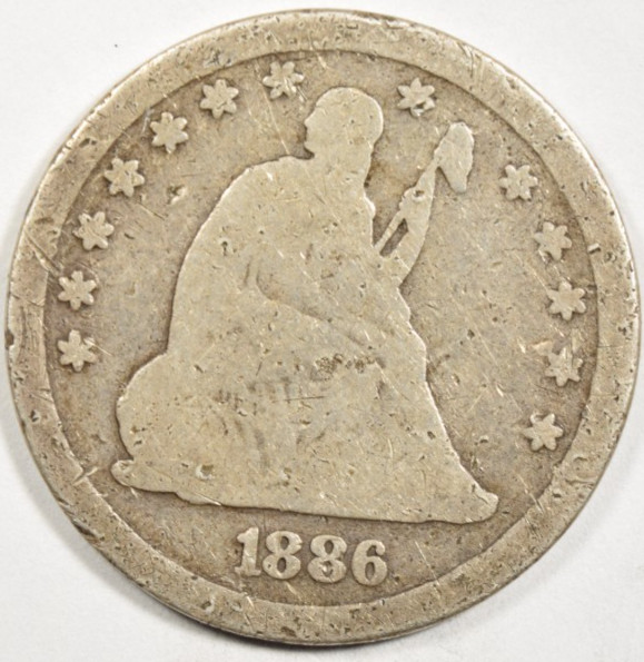 1886 SEATED LIBERTY QUARTER ~ NICE VG OBVERSE, BOLD DATE & AFFORDABLE 1886 SEATED LIBERTY QUARTER ~ NICE VG OBVERSE, BOLD DATE & AFFORDABLE