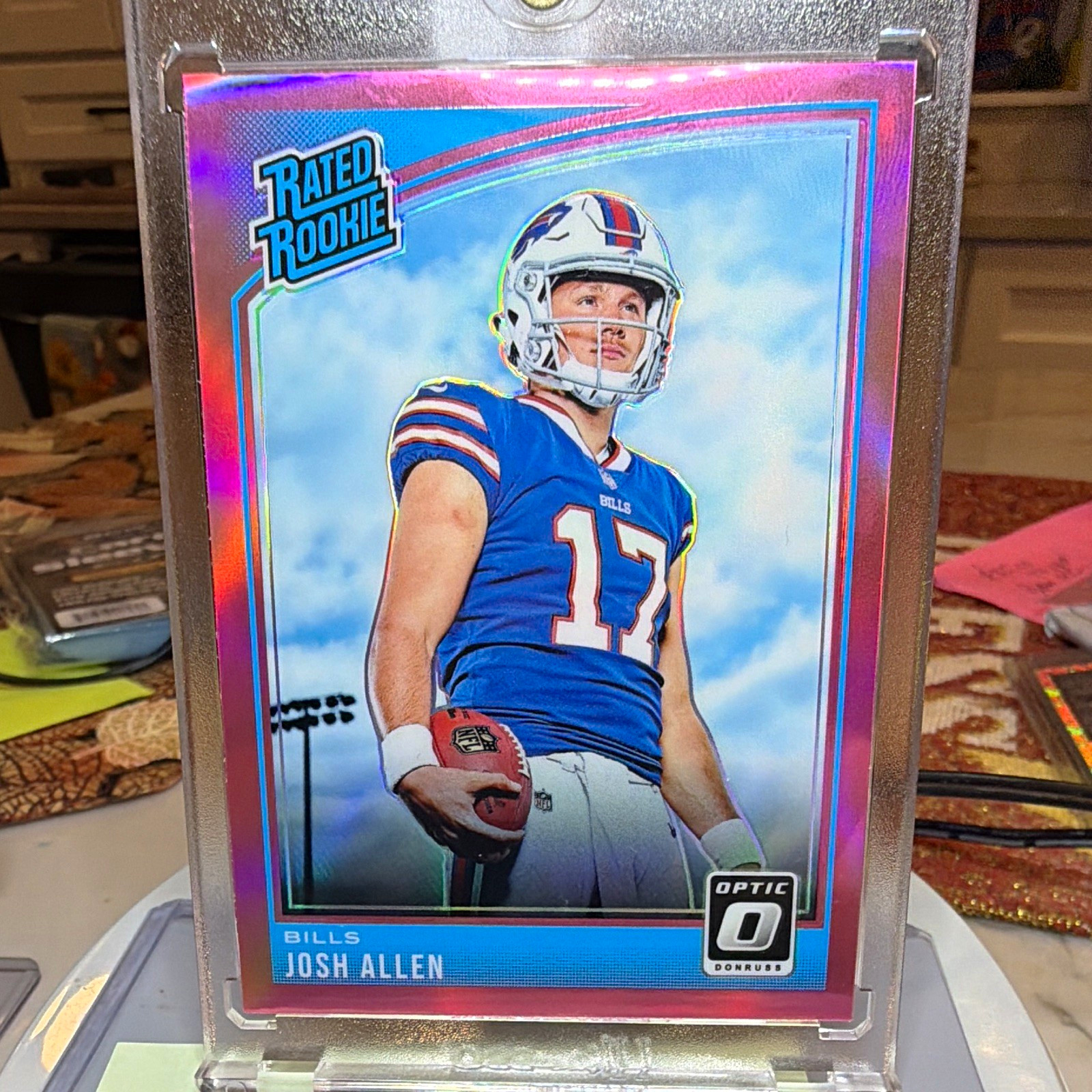 Panini 2018 Donruss Optic Josh Allen Buffalo Bills Rated Rookie #154 Pink Prizm Panini 2018 Donruss Optic Josh Allen Buffalo Bills Rated Rookie #154 Pink Prizm