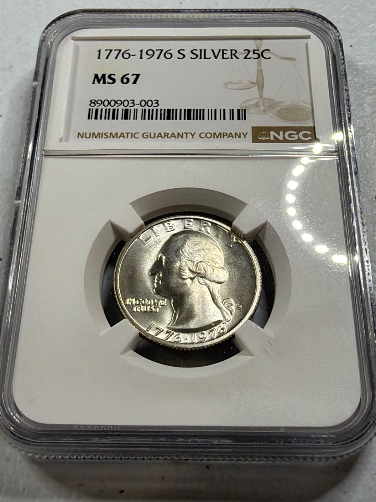 1976-S  WASHINGTON  US Silver Quarter,   MS67 by NGC,   an EXQUISITE coin