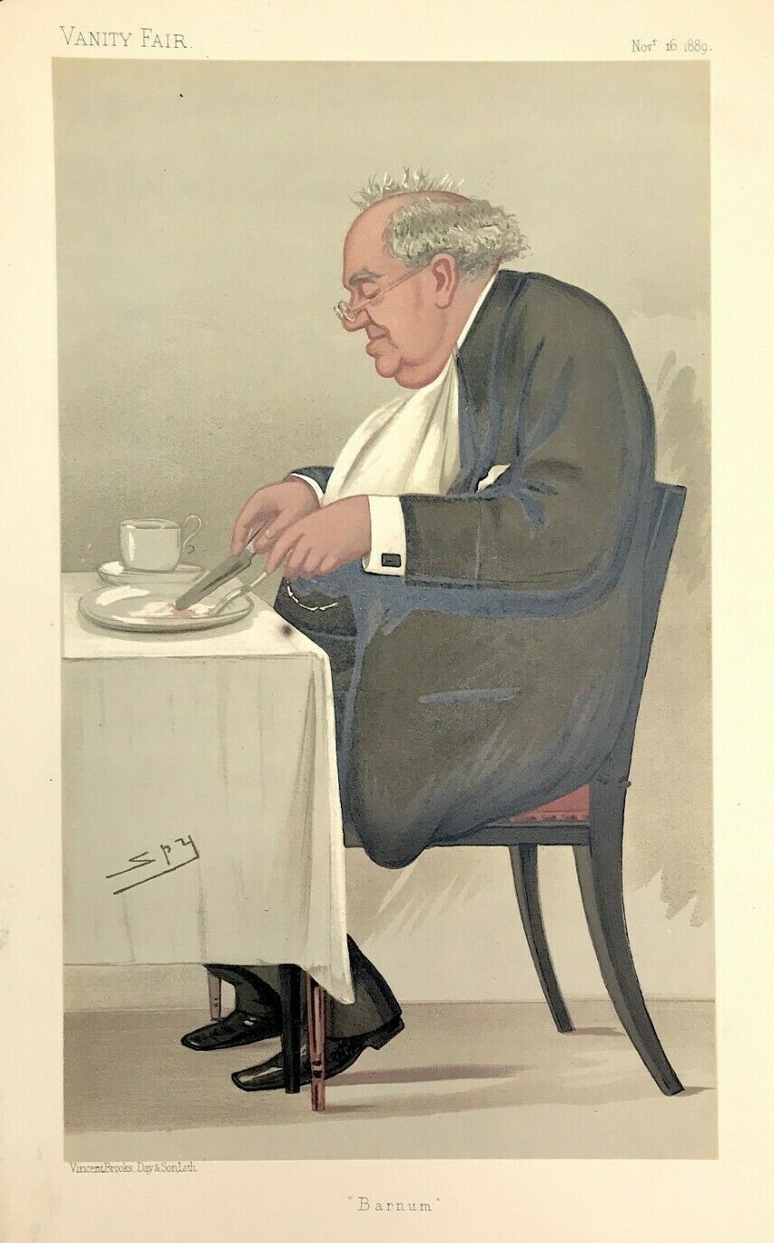 Vanity Fair Print Phineas Taylor Barnum Original litho colour 1889 SHOWMAN Vanity Fair Print Phineas Taylor Barnum Original litho colour 1889 SHOWMAN