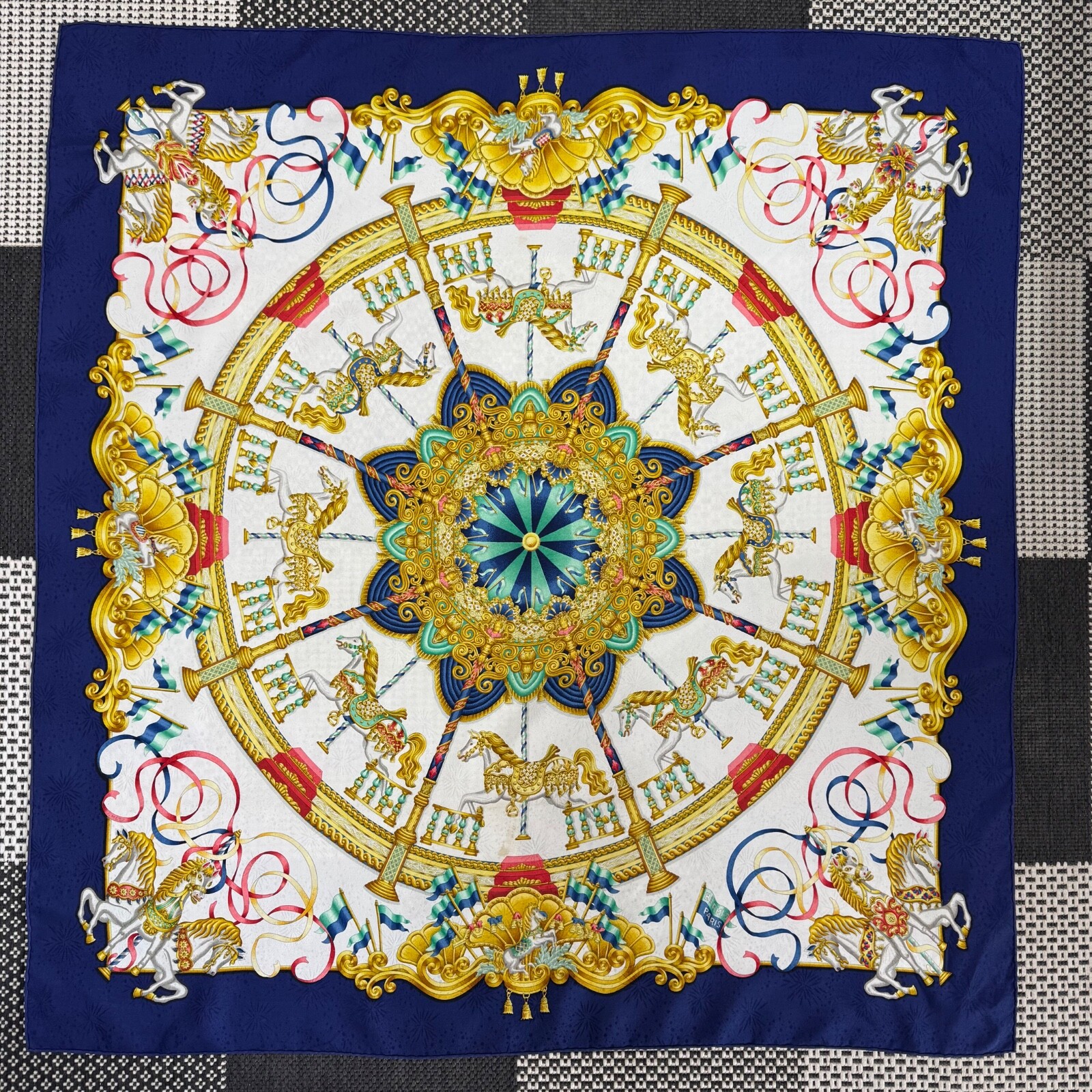 Hermes luna park  J Metz silk scarf