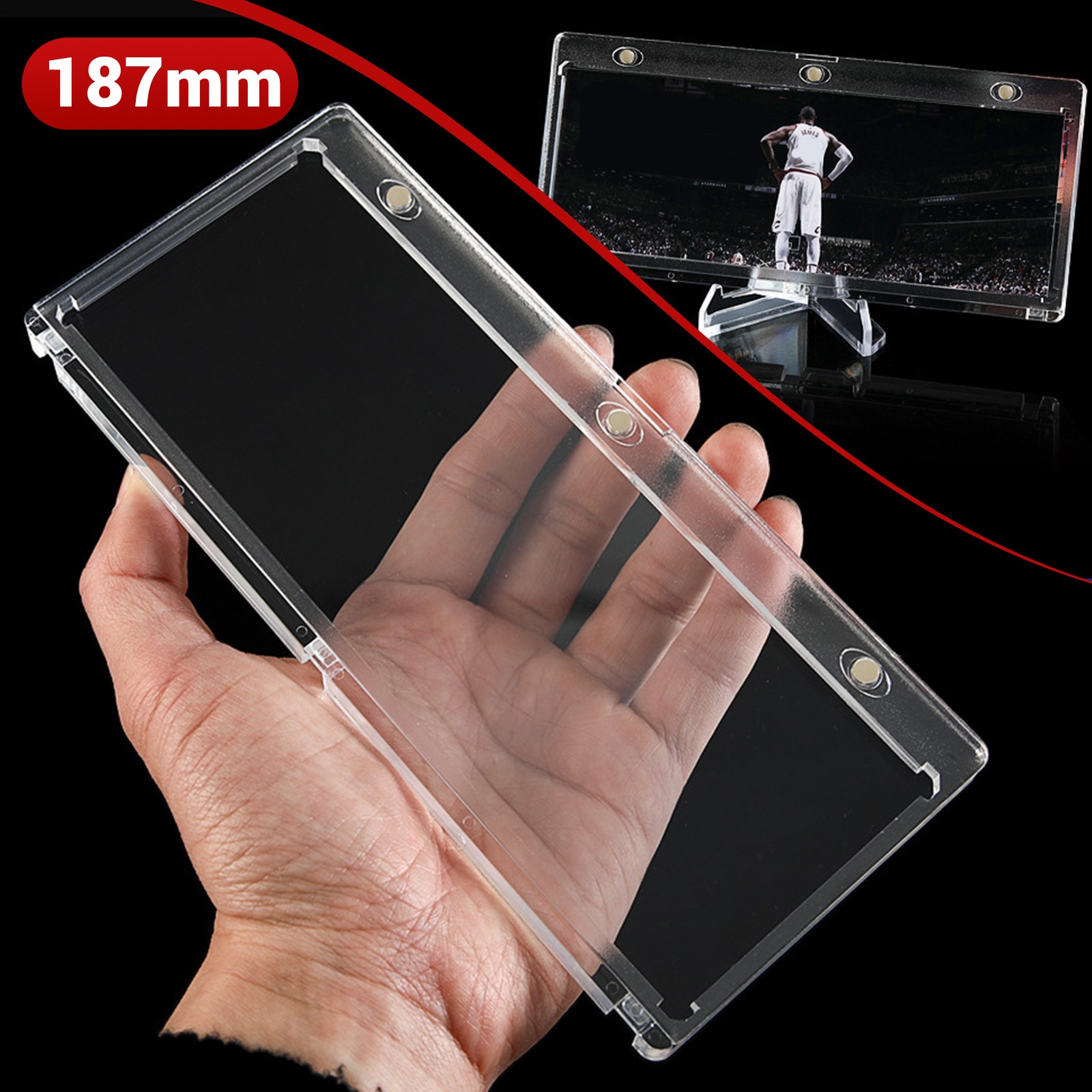 1-10Pack 187mm Magnetic Booklet Card Holder, 175PT Vertical Trading Card Holder