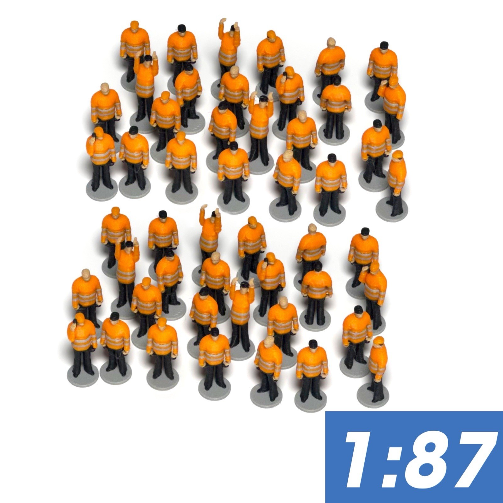 1:87 HO SCALE x60 Finished High Quality Model Train Worker Figurines. 1:87 HO SCALE x60 Finished High Quality Model Train Worker Figurines.