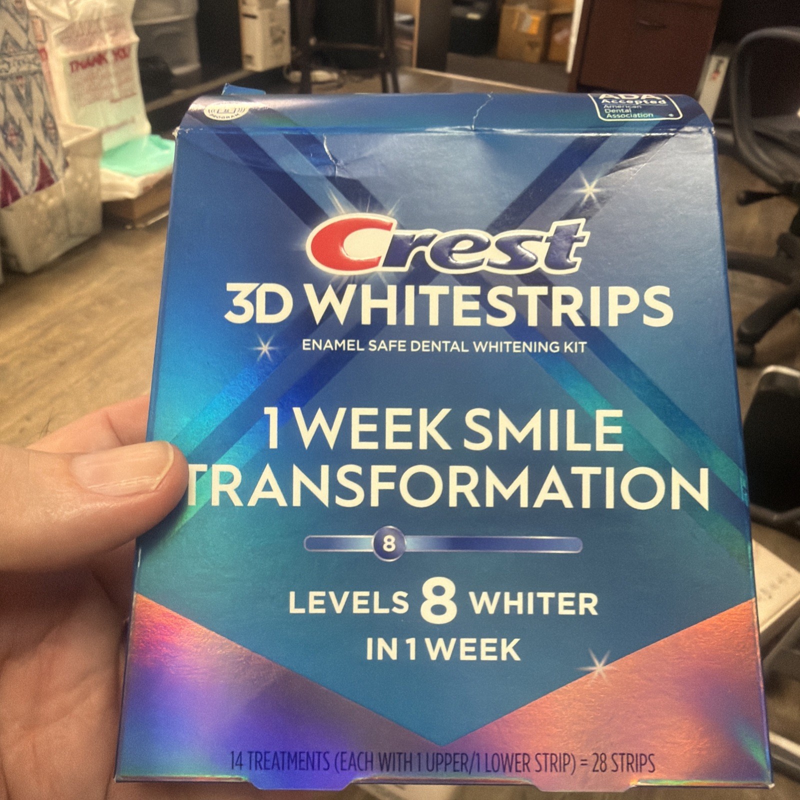 Crest 3D White Hydrogen Peroxide Teeth Whitening Strips - Pack of 14