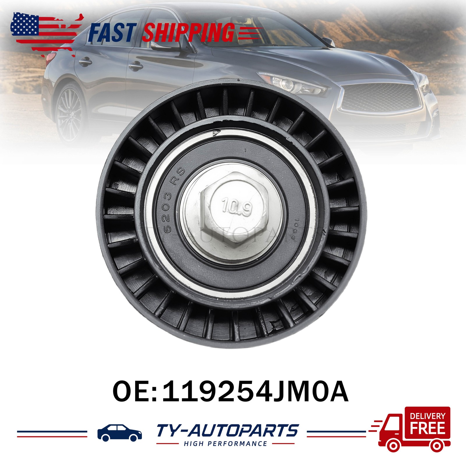 119254JM0A Idler Pulley For Infiniti Q50 3.0L 2016-2020