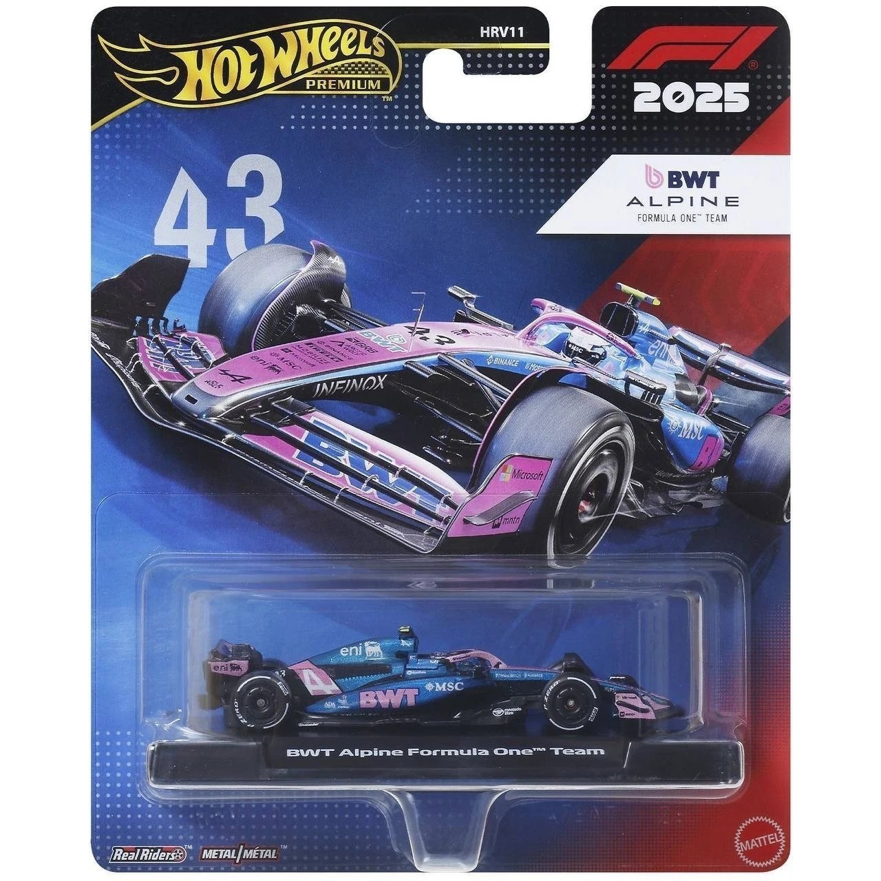 Hot Wheels Premium F1 BWT Alpine Formula One Team #43 Franco Colapinto Hot Wheels Premium F1 BWT Alpine Formula One Team #43 Franco Colapinto