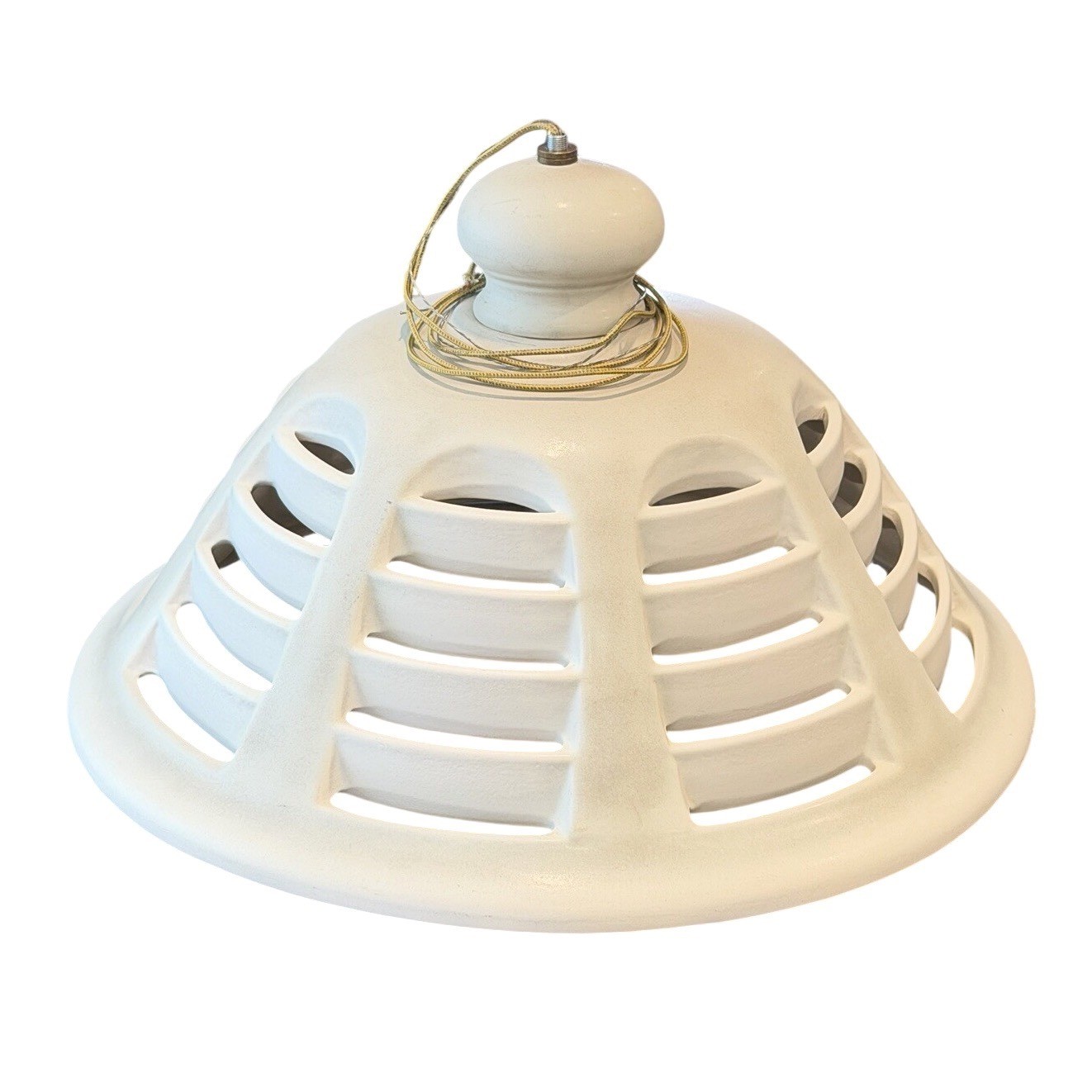 Vintage 1960s Sun City Arizona MCM Louvered Pendant Light – 19\ Vintage 1960s Sun City Arizona MCM Louvered Pendant Light – 19\