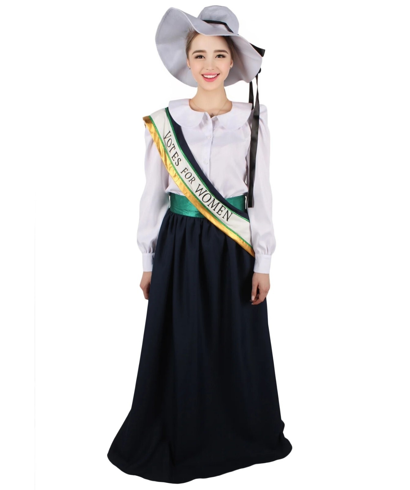 HPO Adult Women's American Suffragette Long Costume, Suitable for Halloween, HPO Adult Women's American Suffragette Long Costume, Suitable for Halloween,