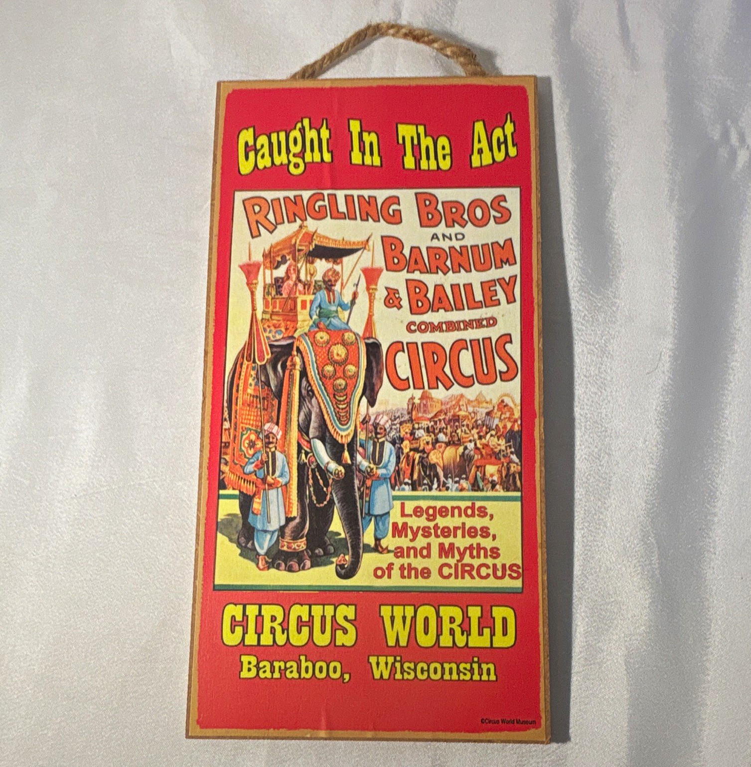 Gift Pro Circus World Baraboo WI Ringling Bros Hanging Wall Plaque 5x10\
