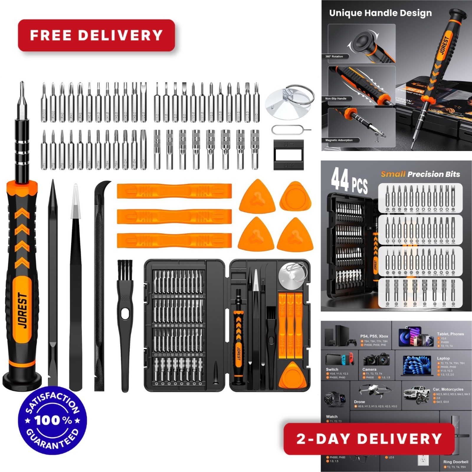 JOREST 59Pcs Precision Screwdriver Set for Macbook, iPhone, PS4, Xbox JOREST 59Pcs Precision Screwdriver Set for Macbook, iPhone, PS4, Xbox