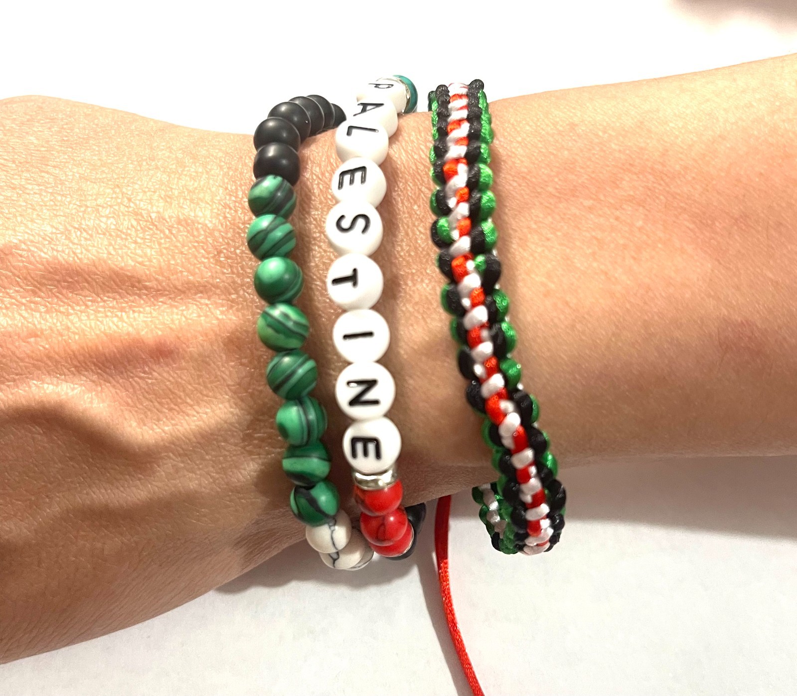 Assorted Palestine Bracelets (Mixed Material, Woven Rope, Beaded) 6 Assorted Palestine Bracelets (Mixed Material, Woven Rope, Beaded) 6