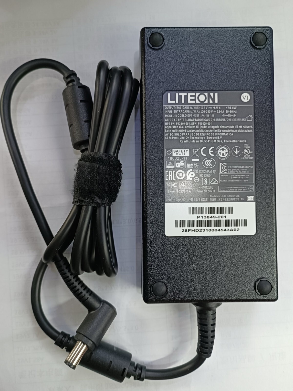 New Genuine Liteon P13849-201 19.5V 9.23A Adapter Fr HPE MicroServer Gen10 Plus