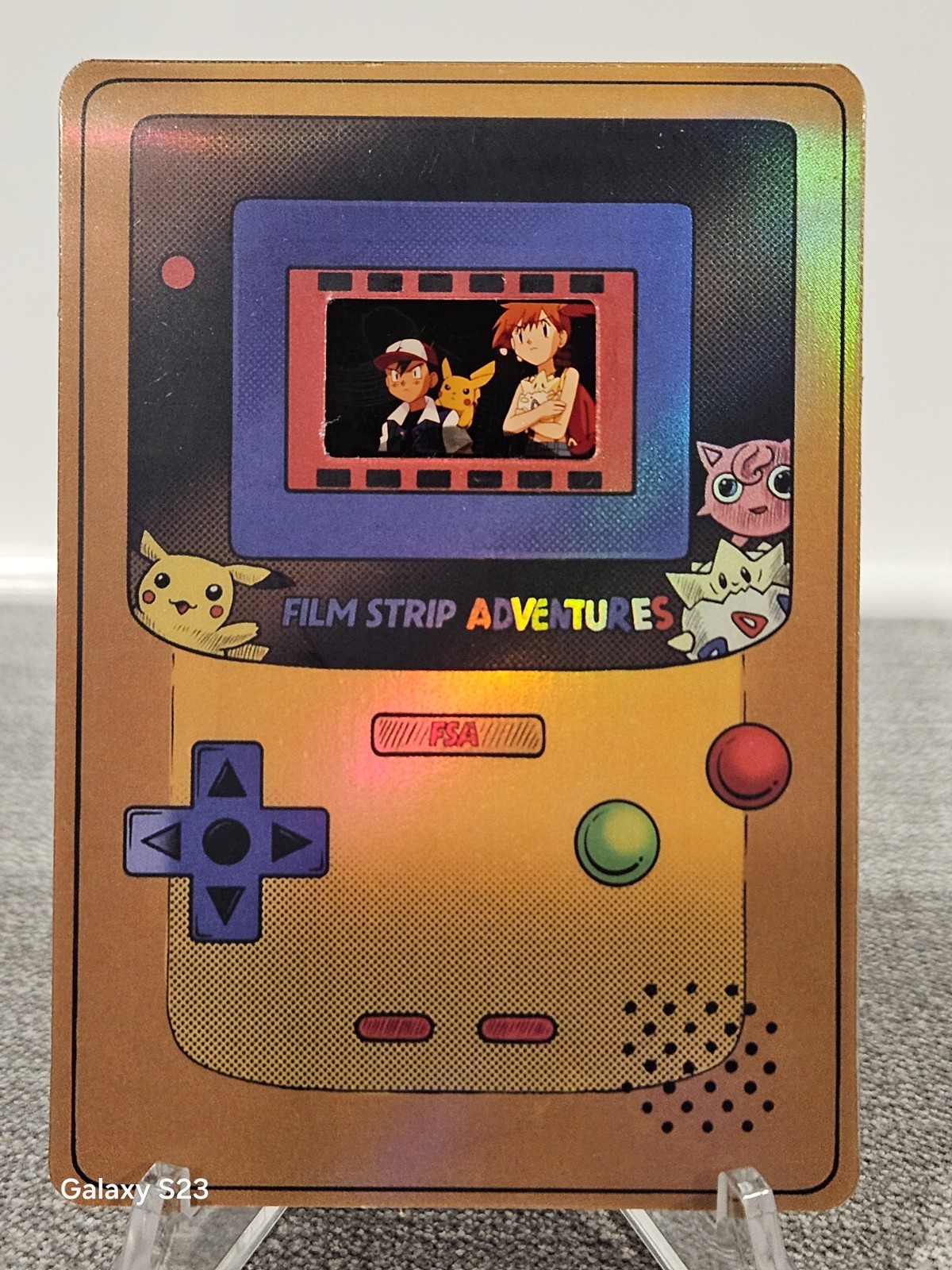 Pokémon FSA Ash Pikachu Misty Authentic Film Cell Custom Holographic Display Pokémon FSA Ash Pikachu Misty Authentic Film Cell Custom Holographic Display